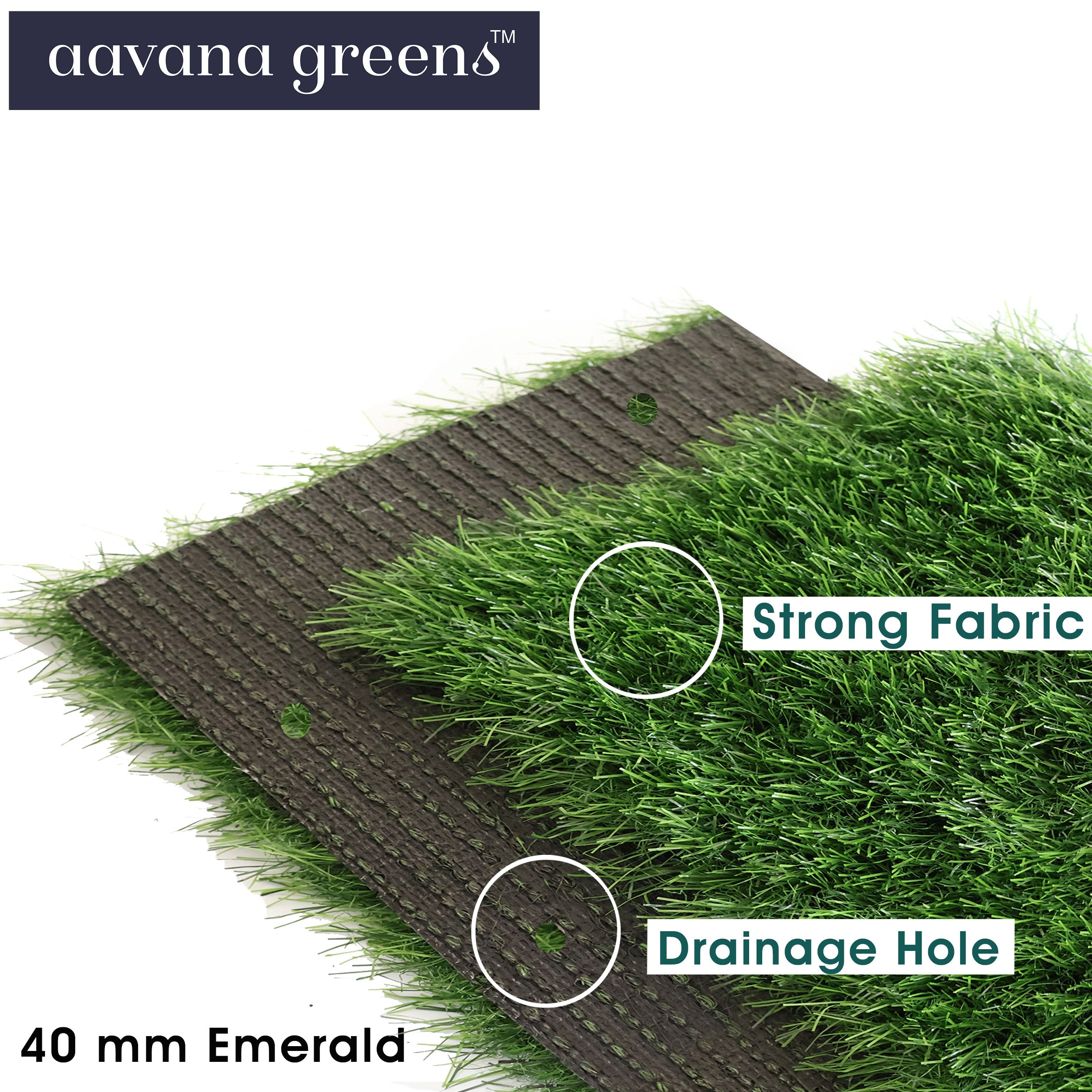 40mm Emerald Artificial Grass 6.5 Feet Width PE & PU Material Grass For Indoor And Outdoor Use