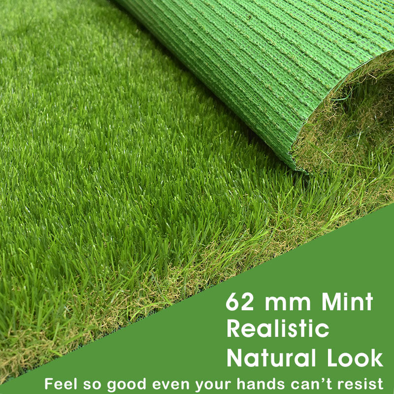 62mm Mint Artificial Grass 6.5 Feet Width PE & PU Material Grass For Indoor And Outdoor Use