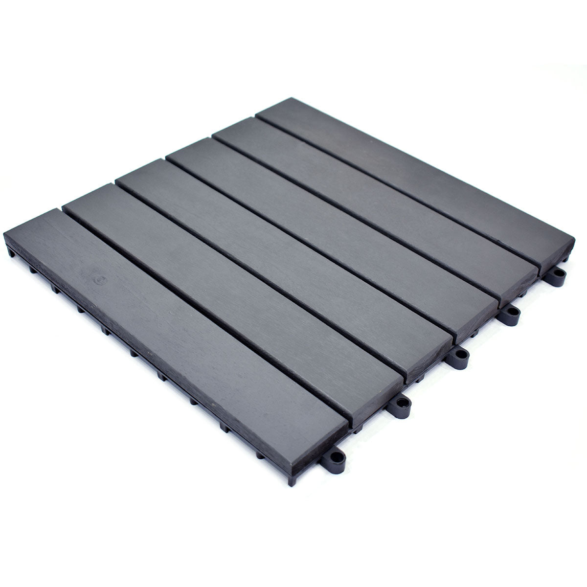 Glossy Wooden Deck Tiles (30x30 CM) Grey