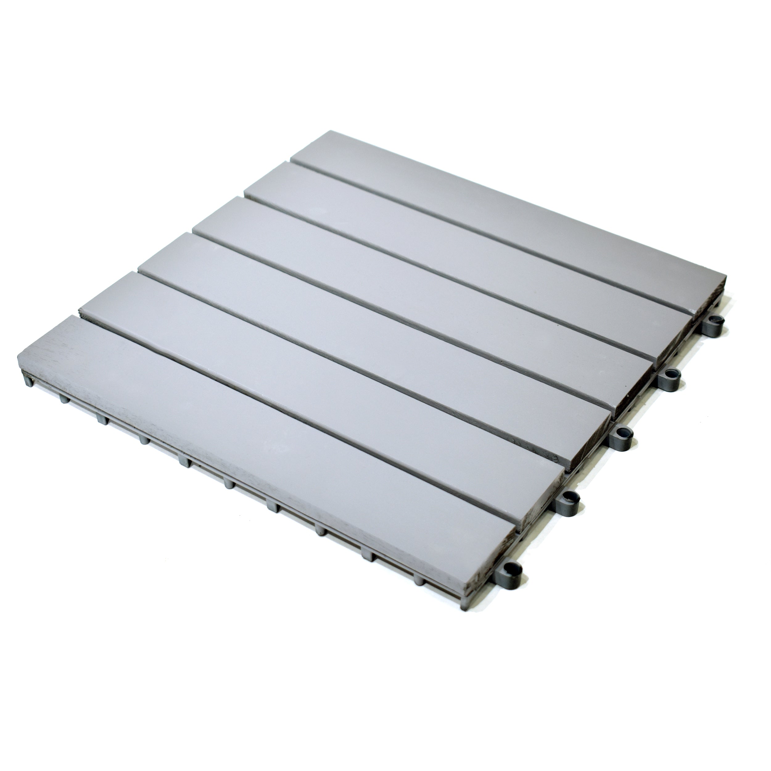 Glossy Wooden Deck Tiles (30x30 CM) Light Grey