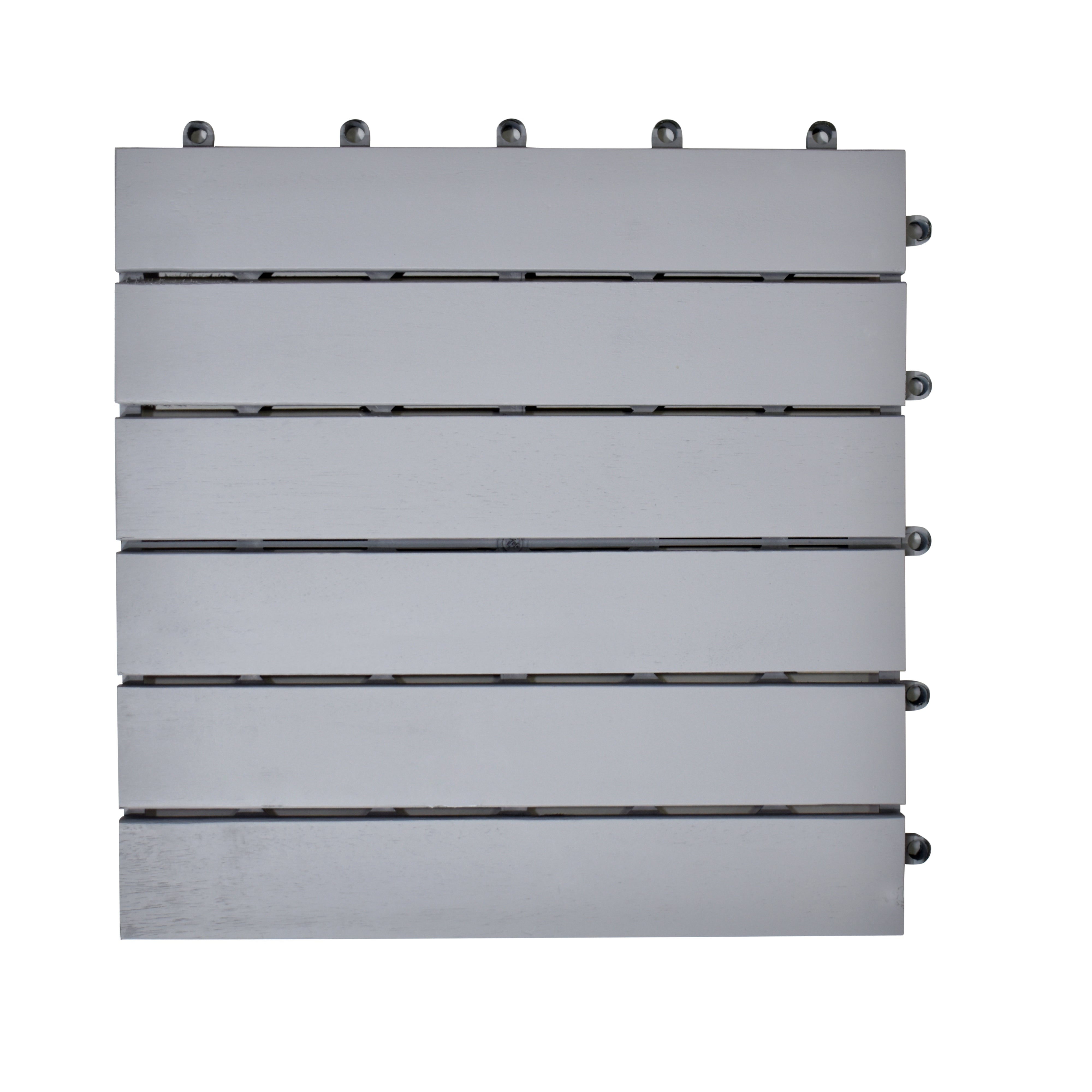 Glossy Wooden Deck Tiles (30x30 CM) Light Grey