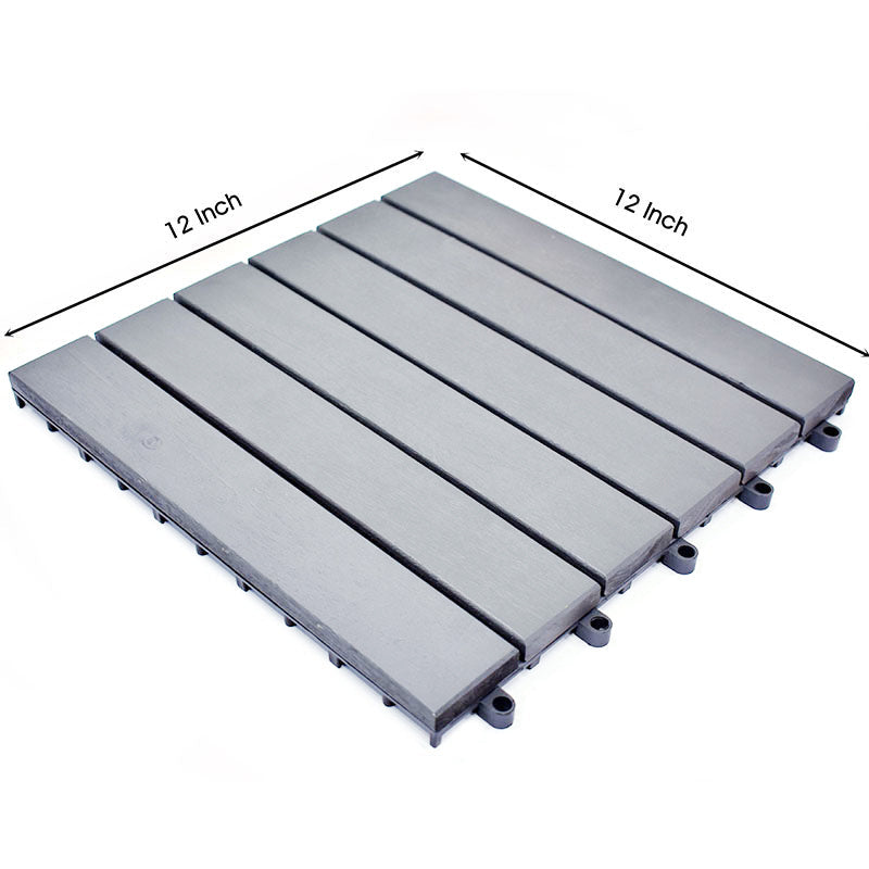 Glossy Wooden Deck Tiles (30x30 CM) Light Grey