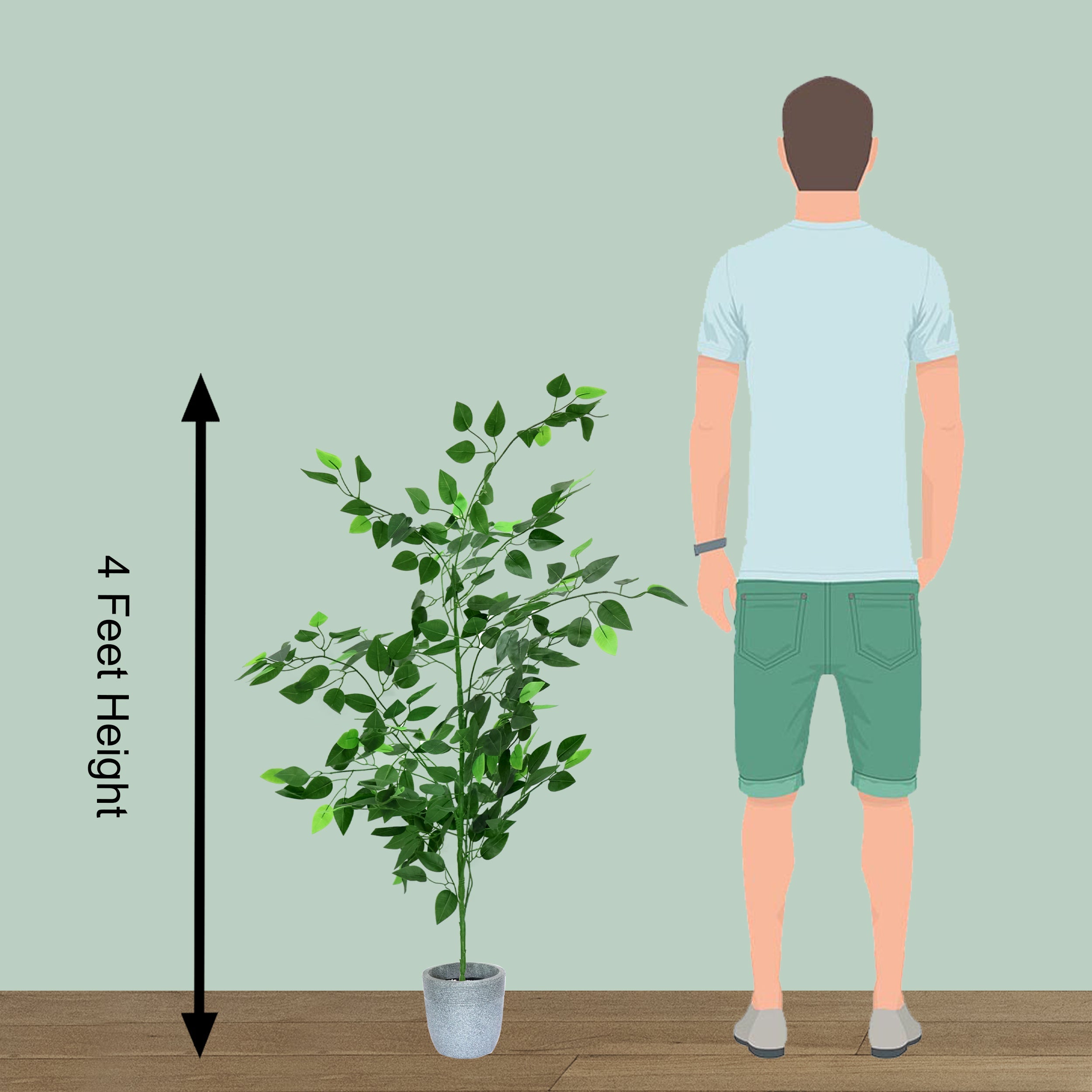 48"( 121 cm ) Silk Artificial Ficus Tree Pack of 2