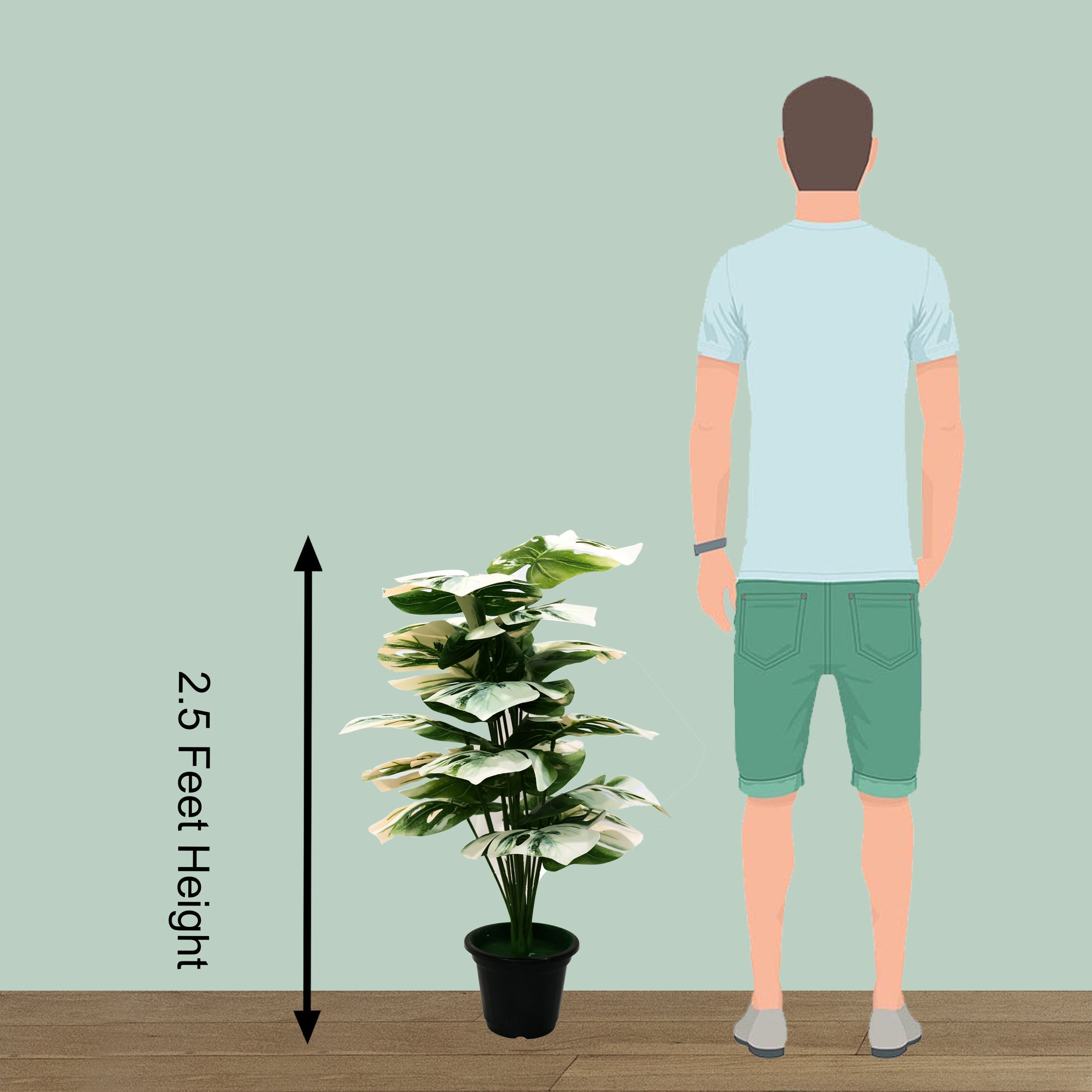 30" ( 76 cm ) Artificial Plants Green Monstera Pack of 2