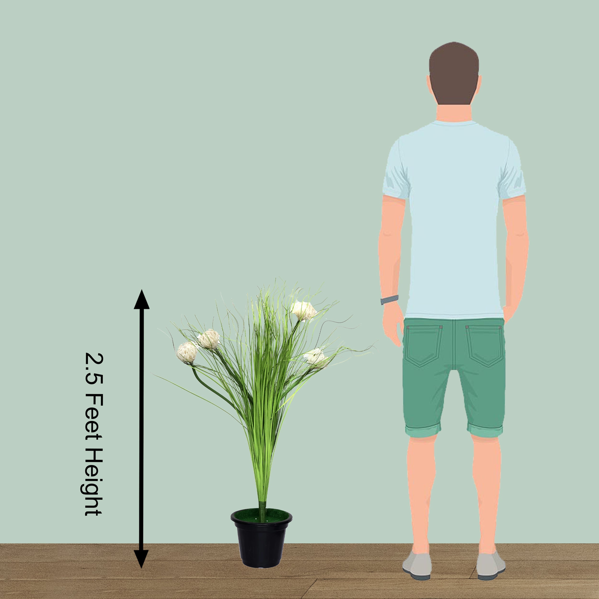 30" ( 76 cm ) Artificial Plants with Reed Flowers Pack of 2