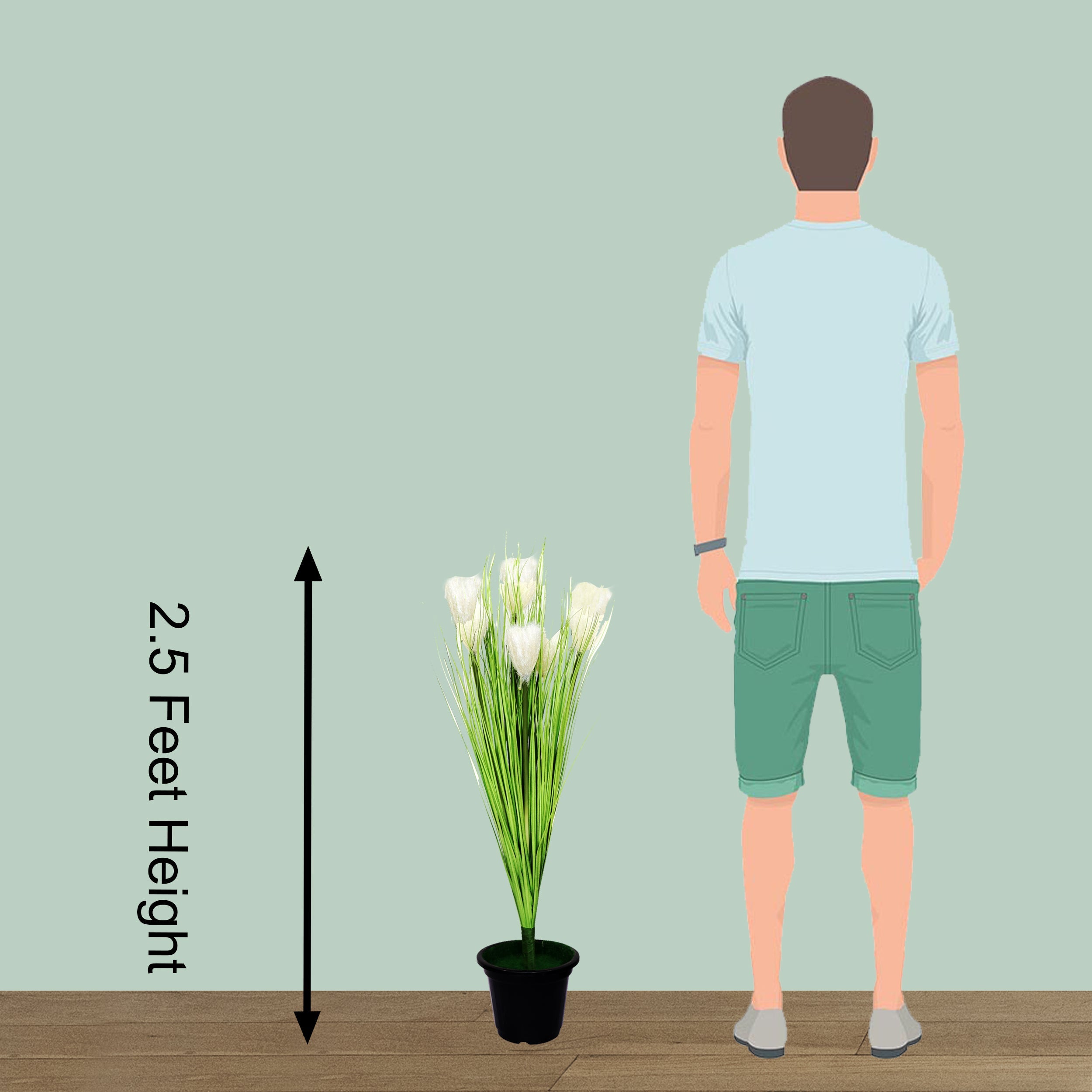30"(76 cm )  Artificial Plants with Reed Flowers Pack of 2
