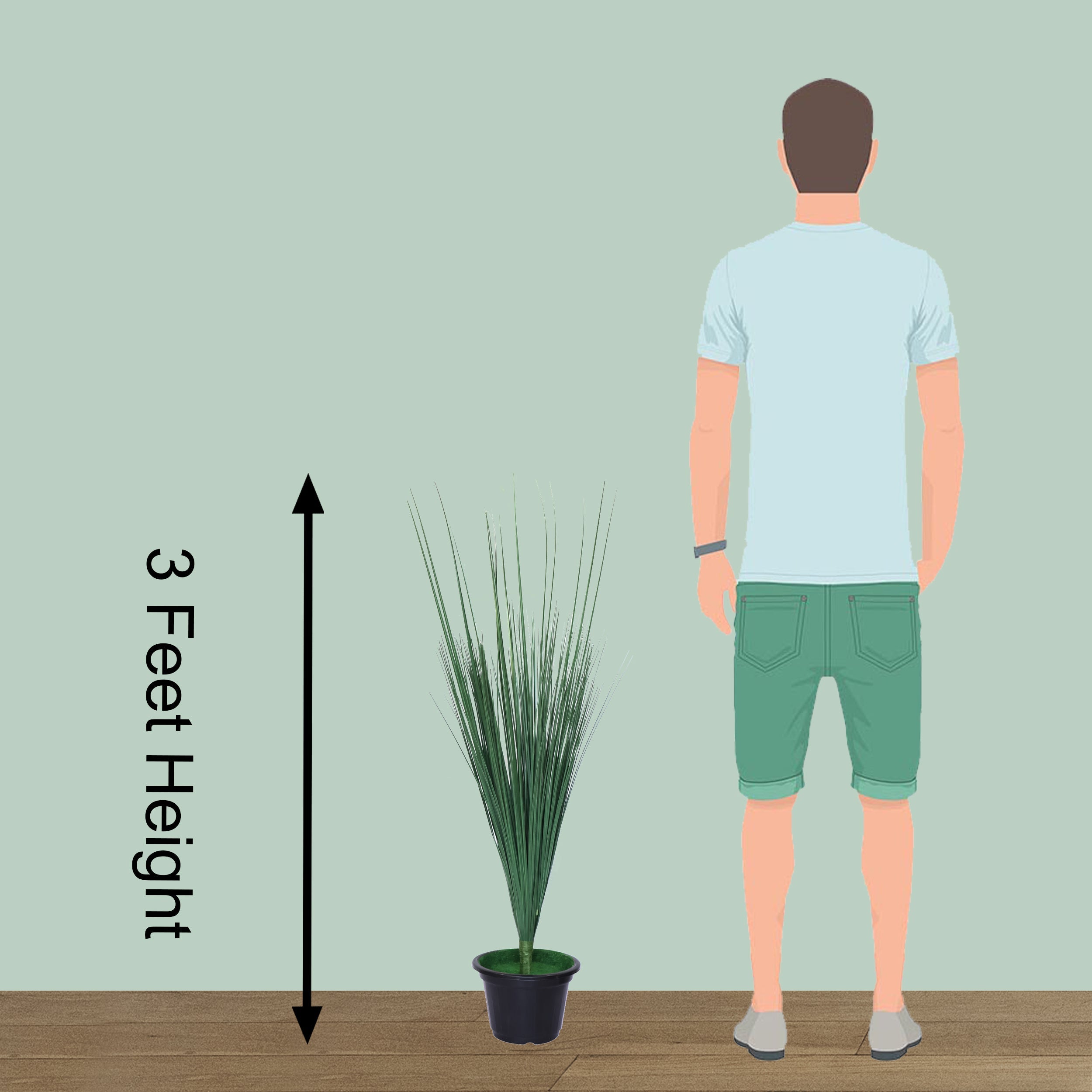 36" ( 91 cm )  Artificial Shrubs Onion Grass Plant Pack of 2