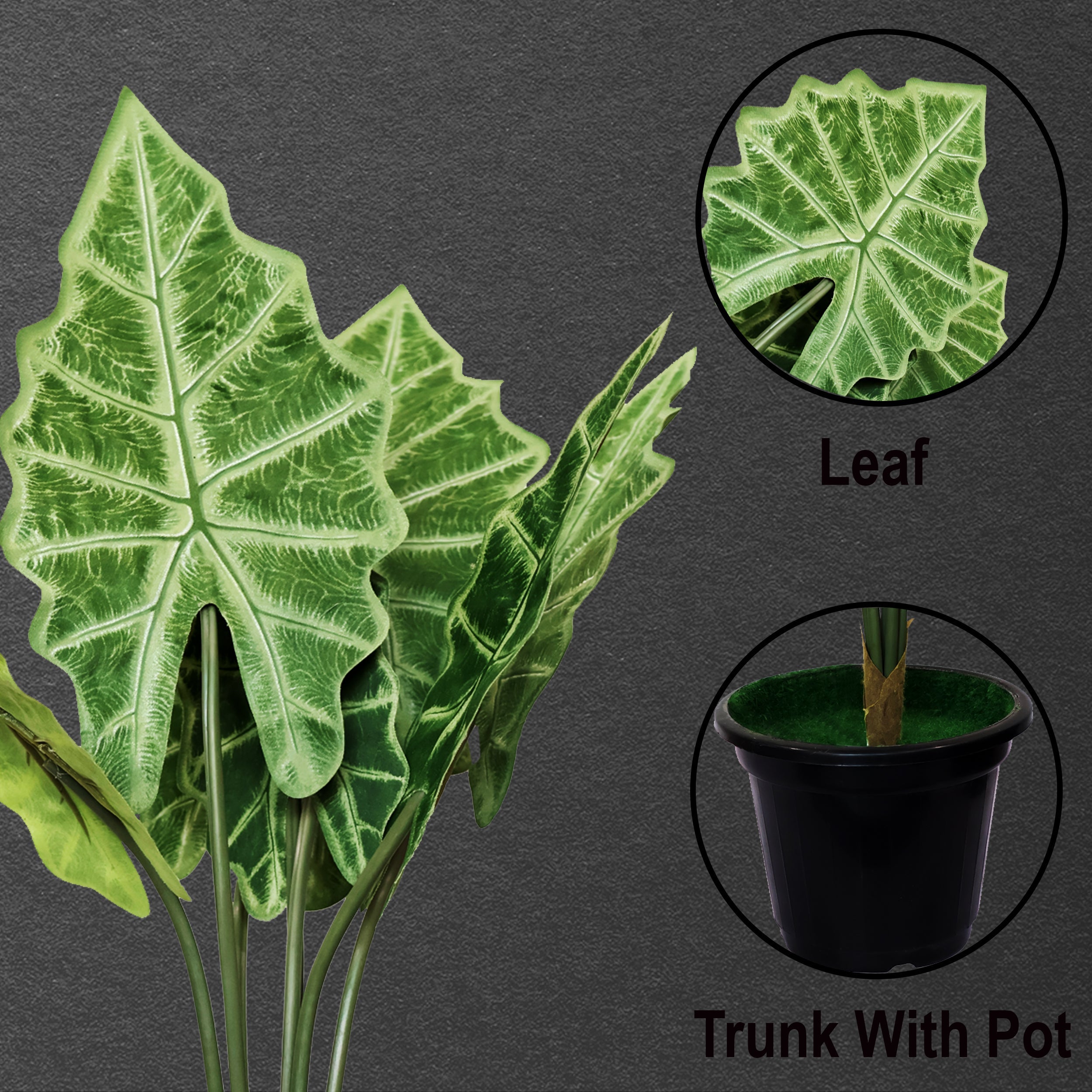 24" ( 60 cm ) Alocasia Amazonica Tropical Artificial Plants Pack of 2