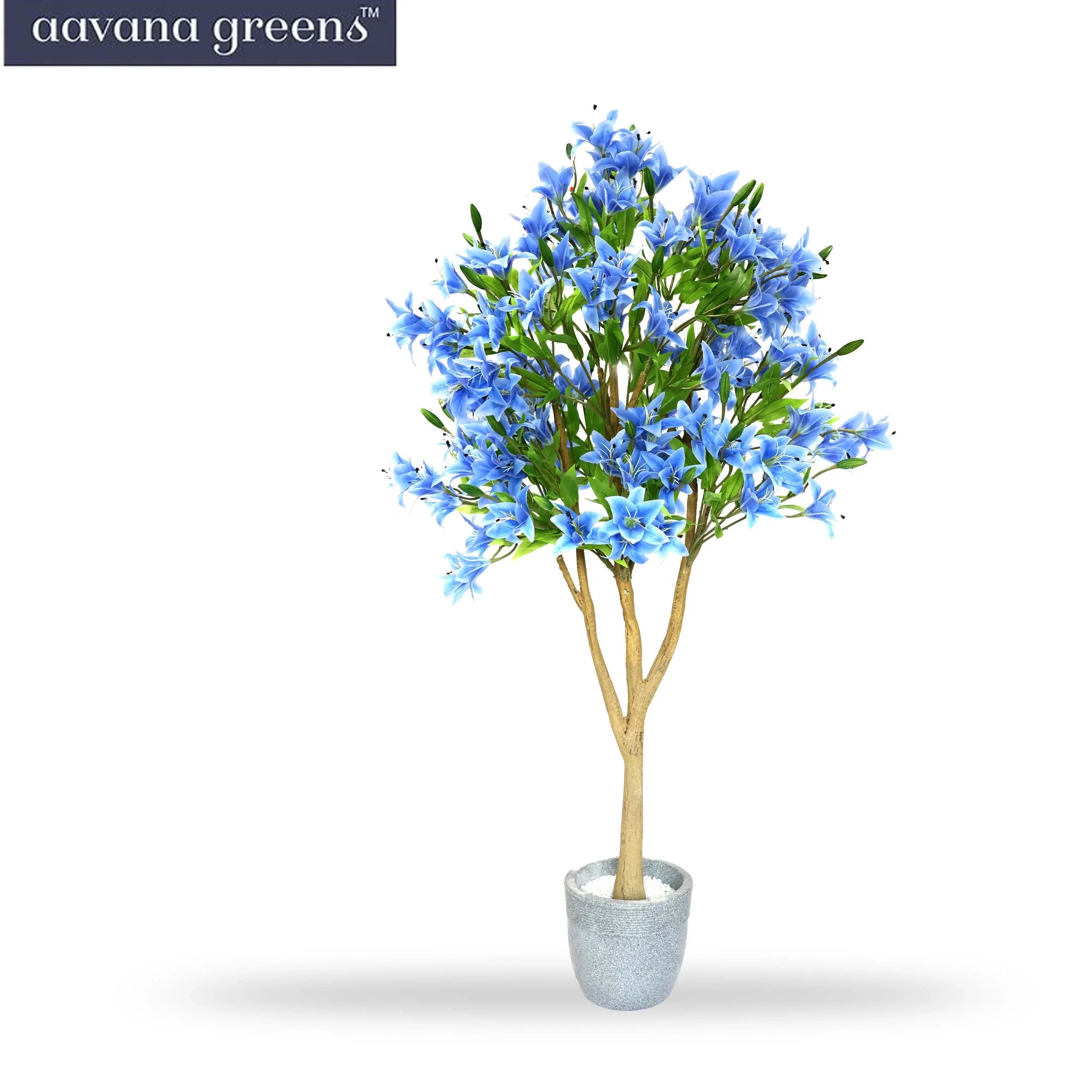 4 Feet ( 121 cm ) Blue Lily flower Artificial Plants Pack of 1