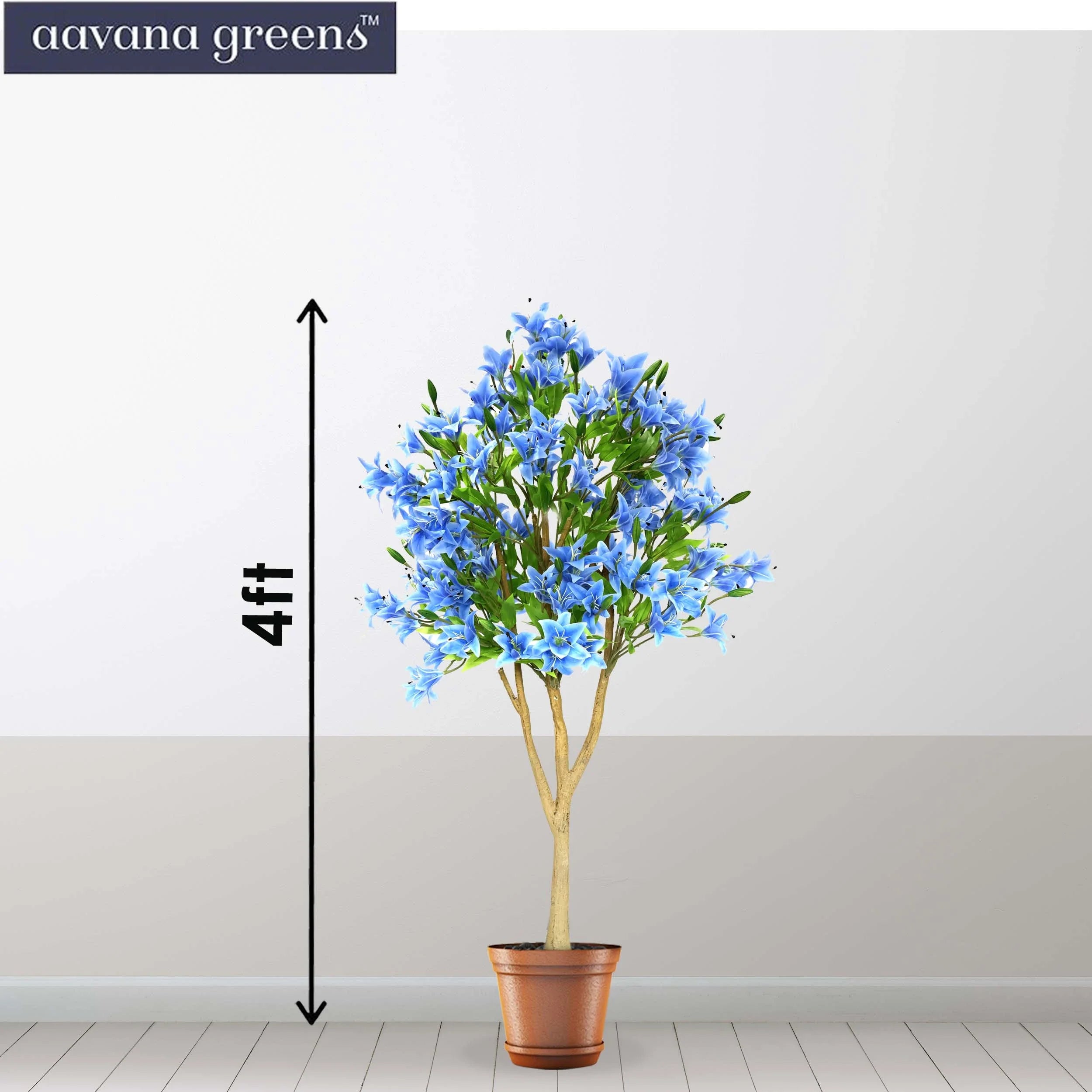 4 Feet ( 121 cm ) Blue Lily flower Artificial Plants Pack of 1