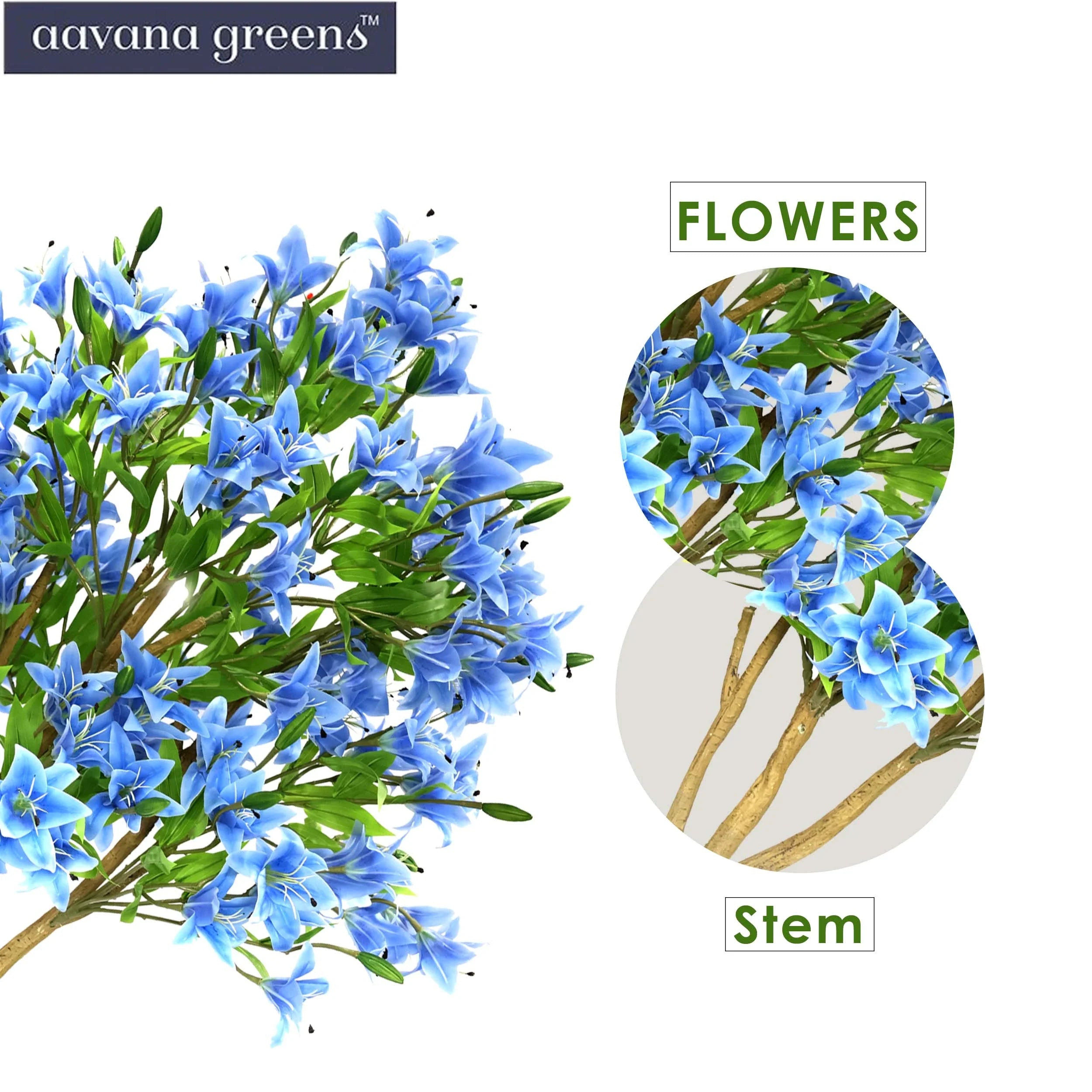 4 Feet ( 121 cm ) Blue Lily flower Artificial Plants Pack of 1