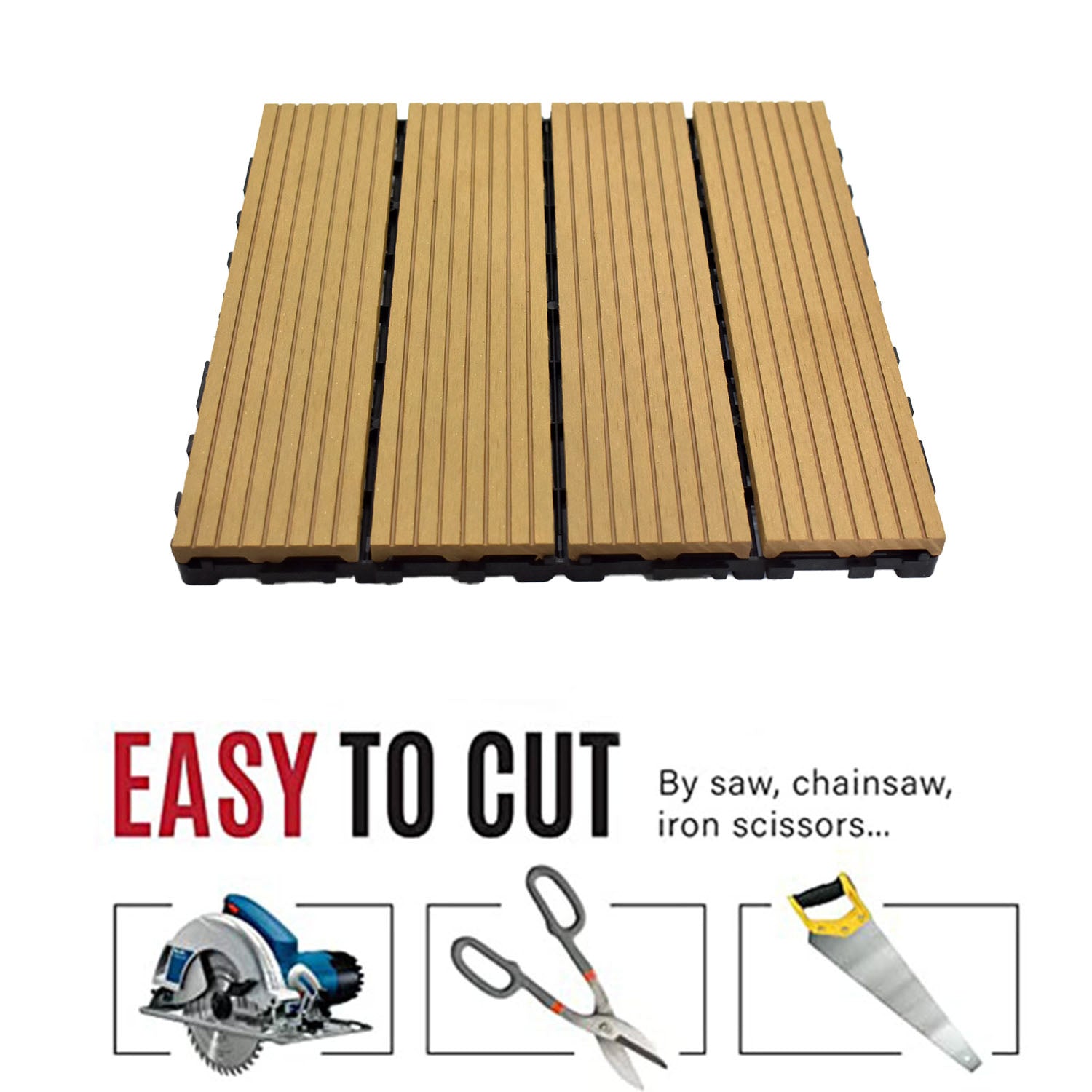 WPC Deck Tiles (30x30 CM) Teak