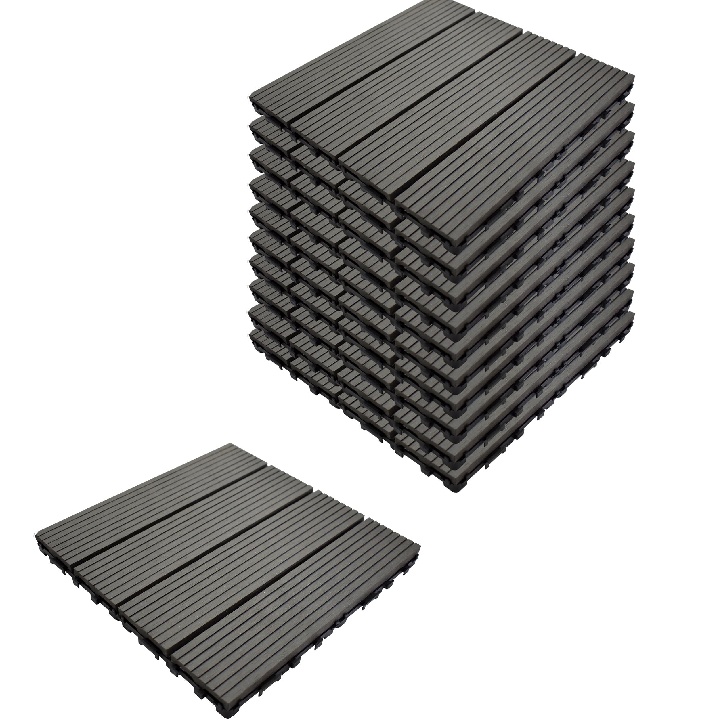 WPC Deck Tiles (30X30 CM) Dark Grey