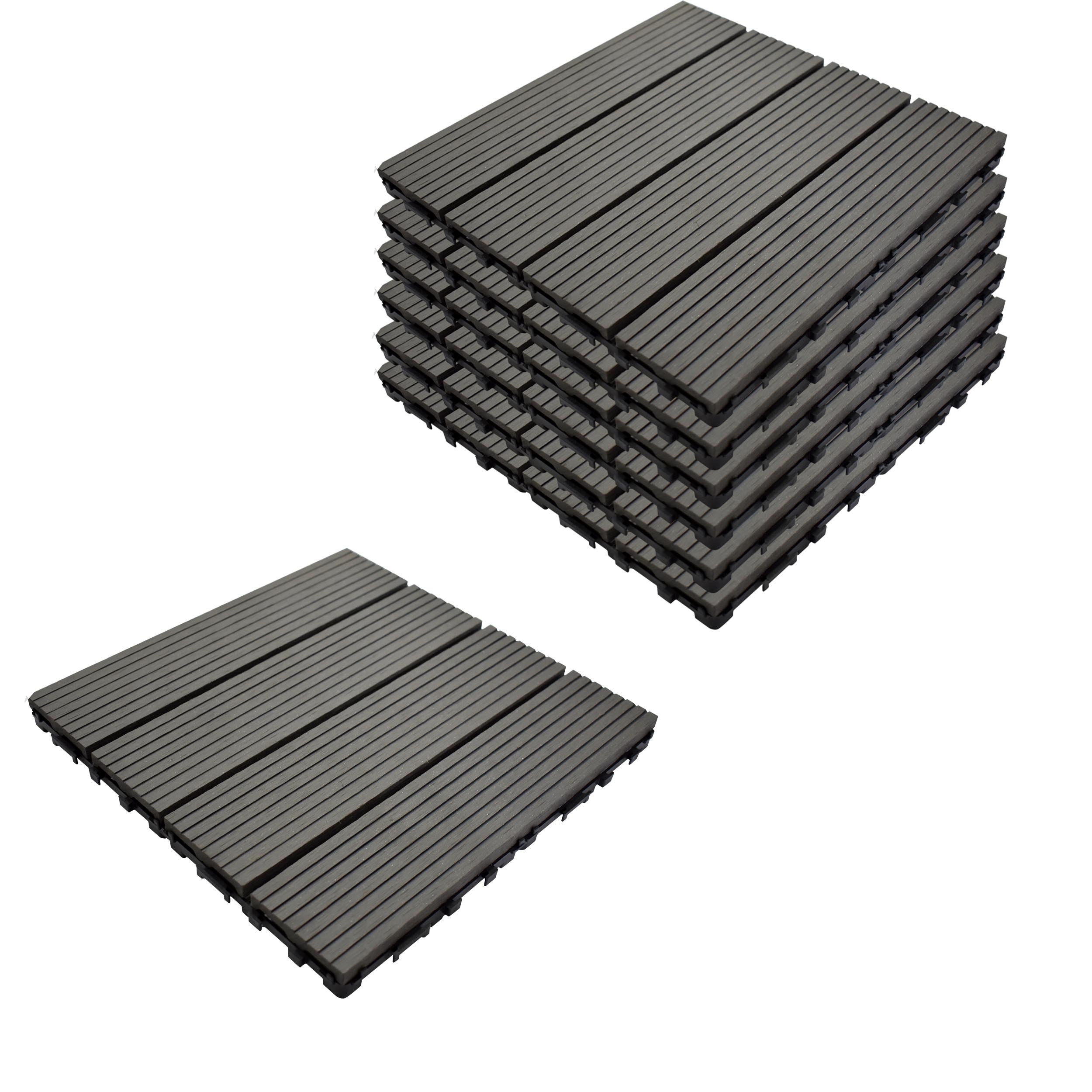 WPC Deck Tiles (30X30 CM) Dark Grey