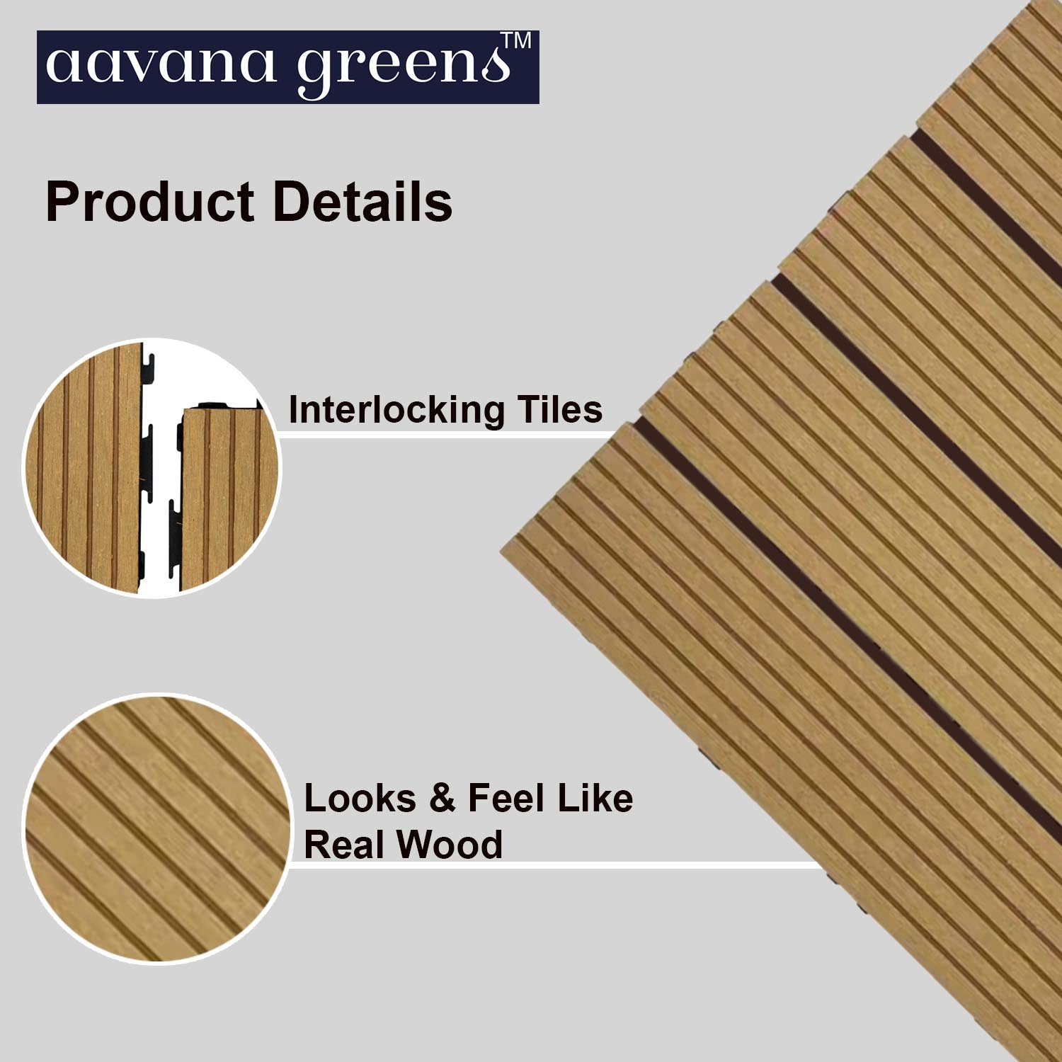 WPC Deck Tiles (30x30 CM) Teak