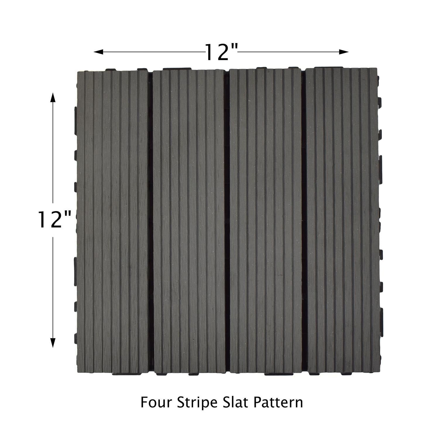 WPC Deck Tiles (30X30 CM) Dark Grey