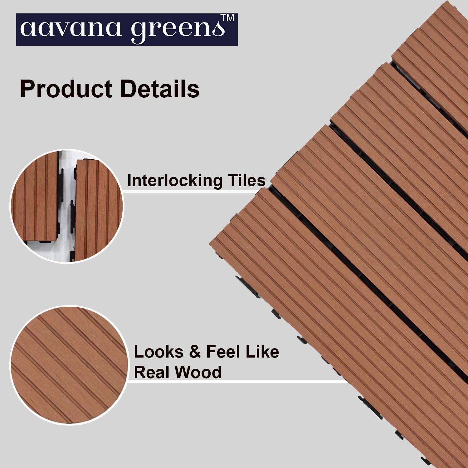 WPC Deck Tiles (30x30 CM) Brown