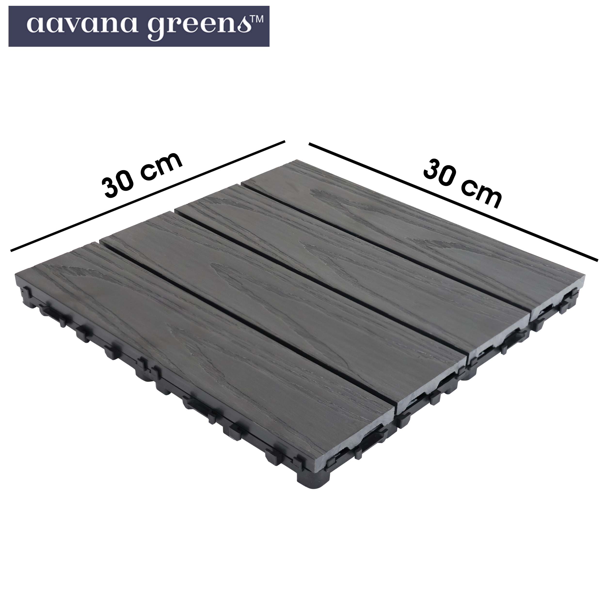 WPC Deck Tiles (30x30 CM) 3D Light Grey