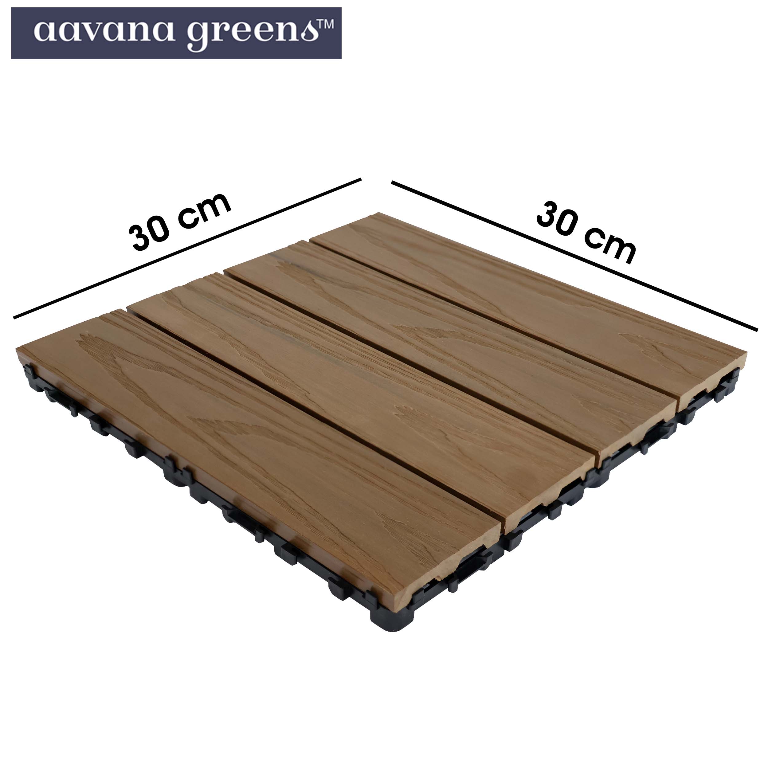 WPC Deck Tiles (30x30 CM) 3D Teak