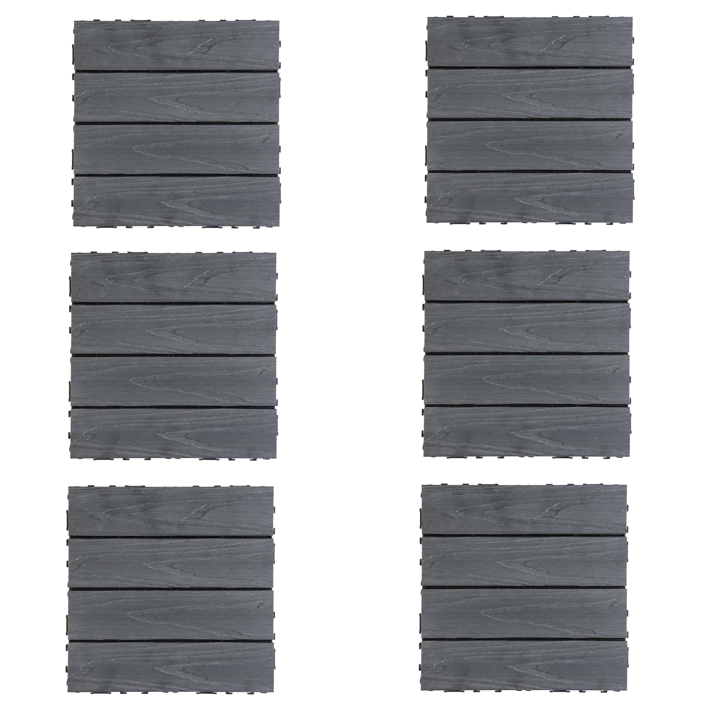 WPC Deck Tiles (30x30 CM) 3D Light Grey
