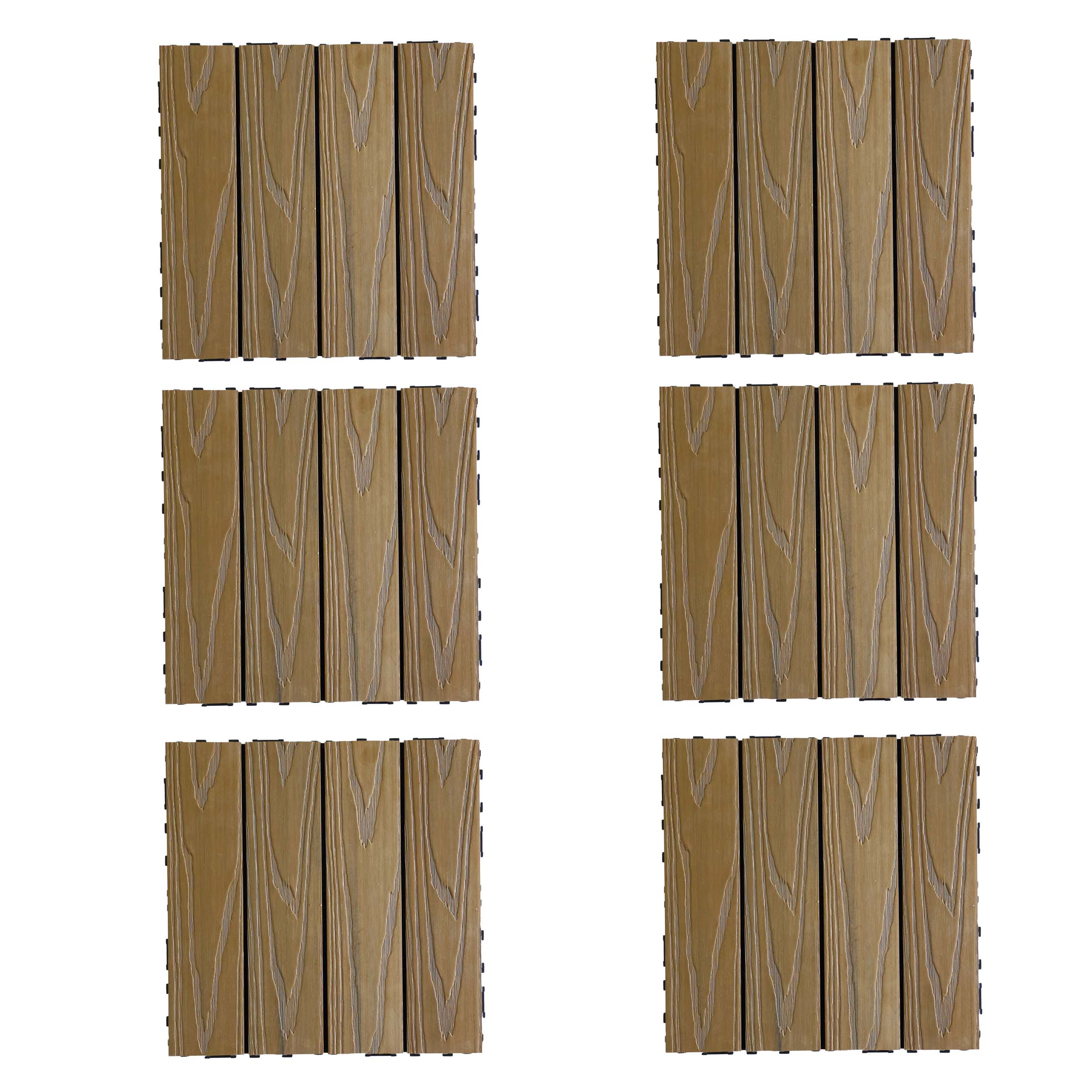WPC Deck Tiles (30x30 CM) 3D Teak