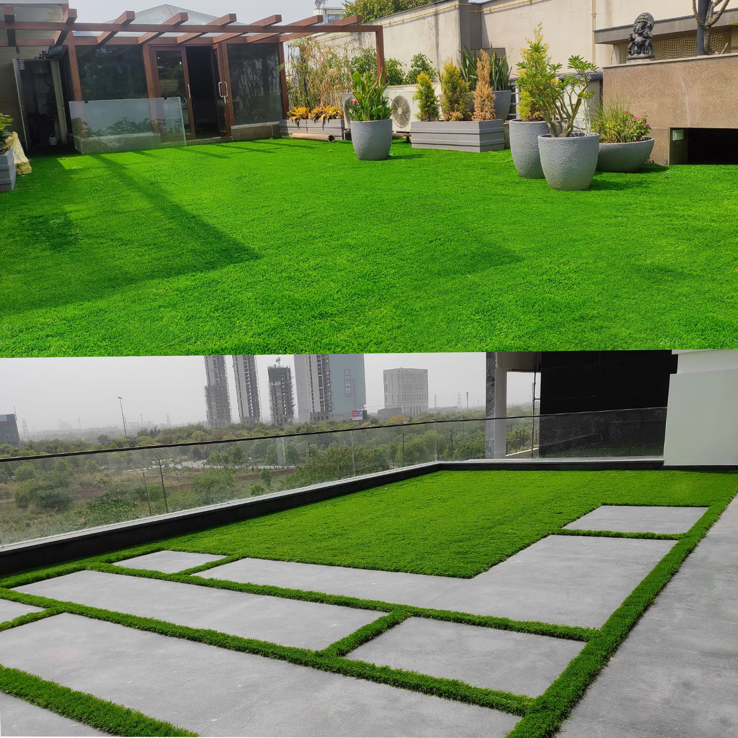40mm Mint Artificial Grass 6.5 Feet Width PE & PU Material Grass For Indoor And Outdoor Use