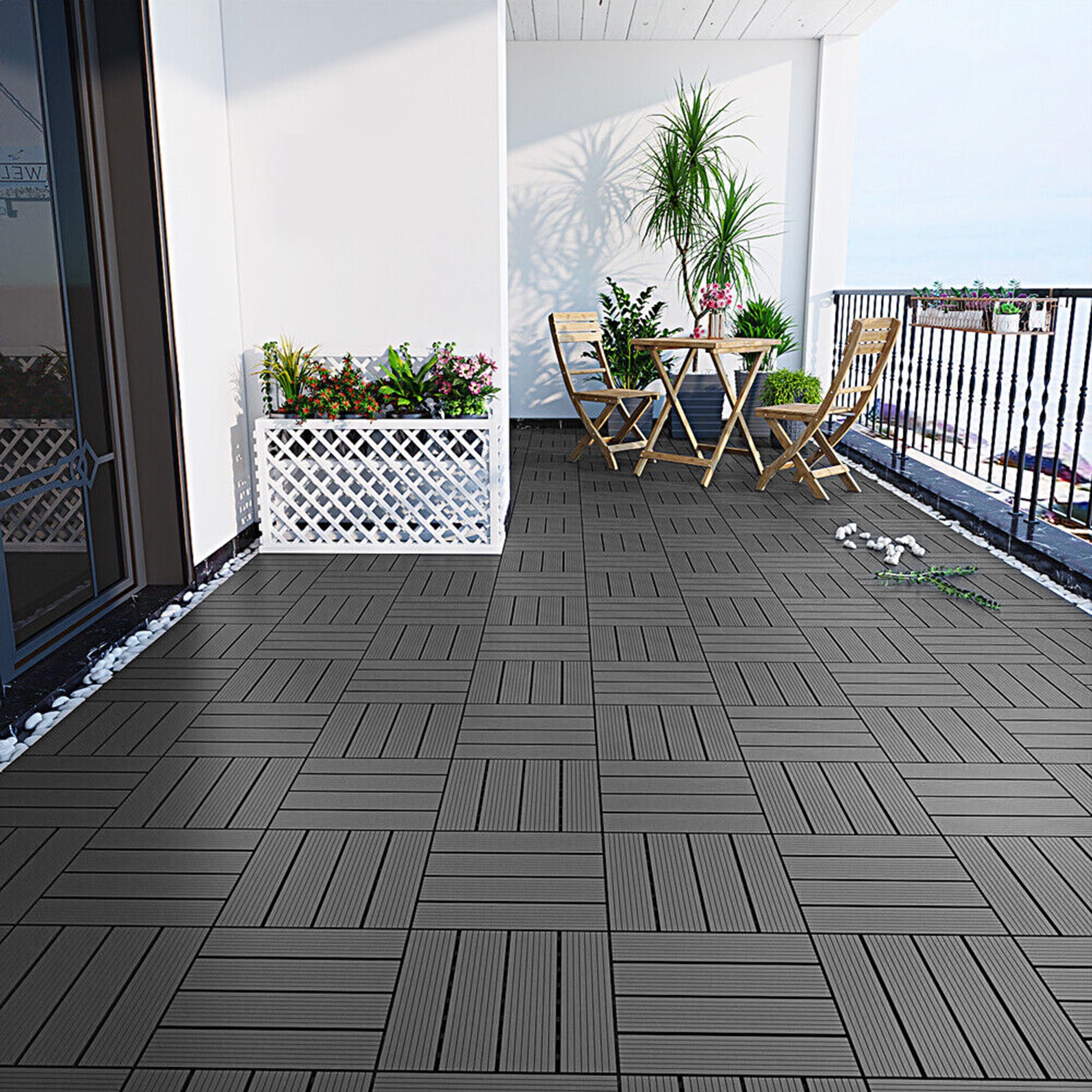 WPC Deck Tiles (30X30 CM) Dark Grey