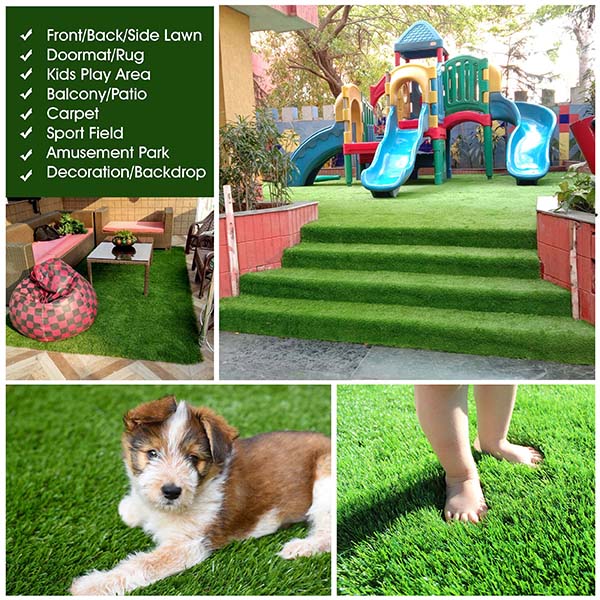 40mm Mint Artificial Grass 6.5 Feet Width PE & PU Material Grass For Indoor And Outdoor Use