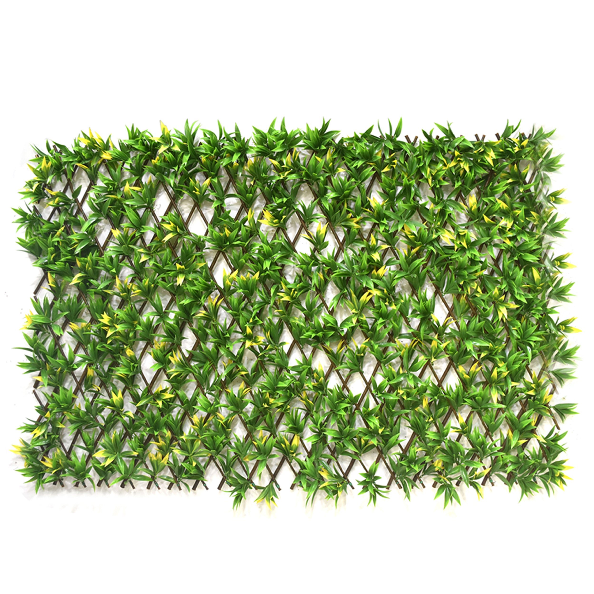 Aavana Greens Green & Yellow Flower Artificial Expandable Trellis UV Protected for Outdoor and Indoor Ideal Size 84x36 Inch, Suitable for Any Decoration