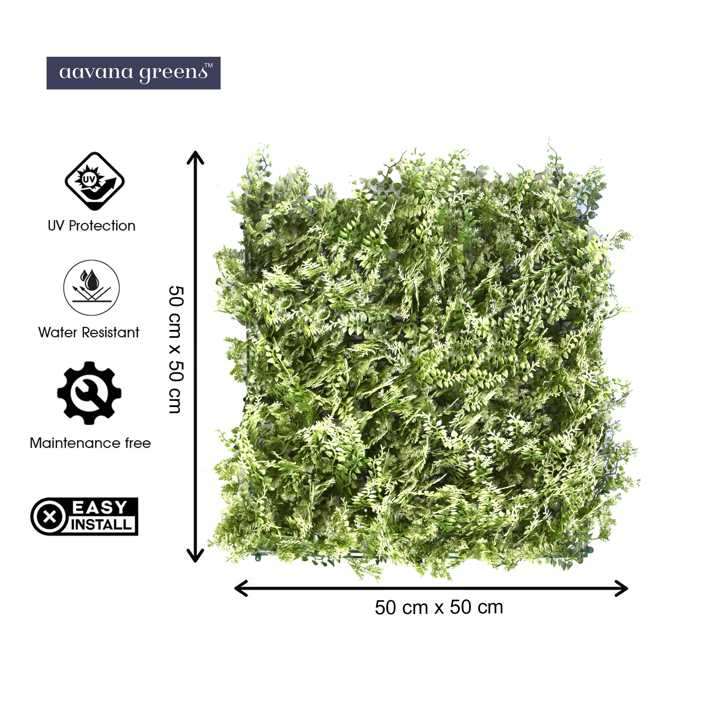 Artificial Vertical Garden Wall Panel 50X50 CM