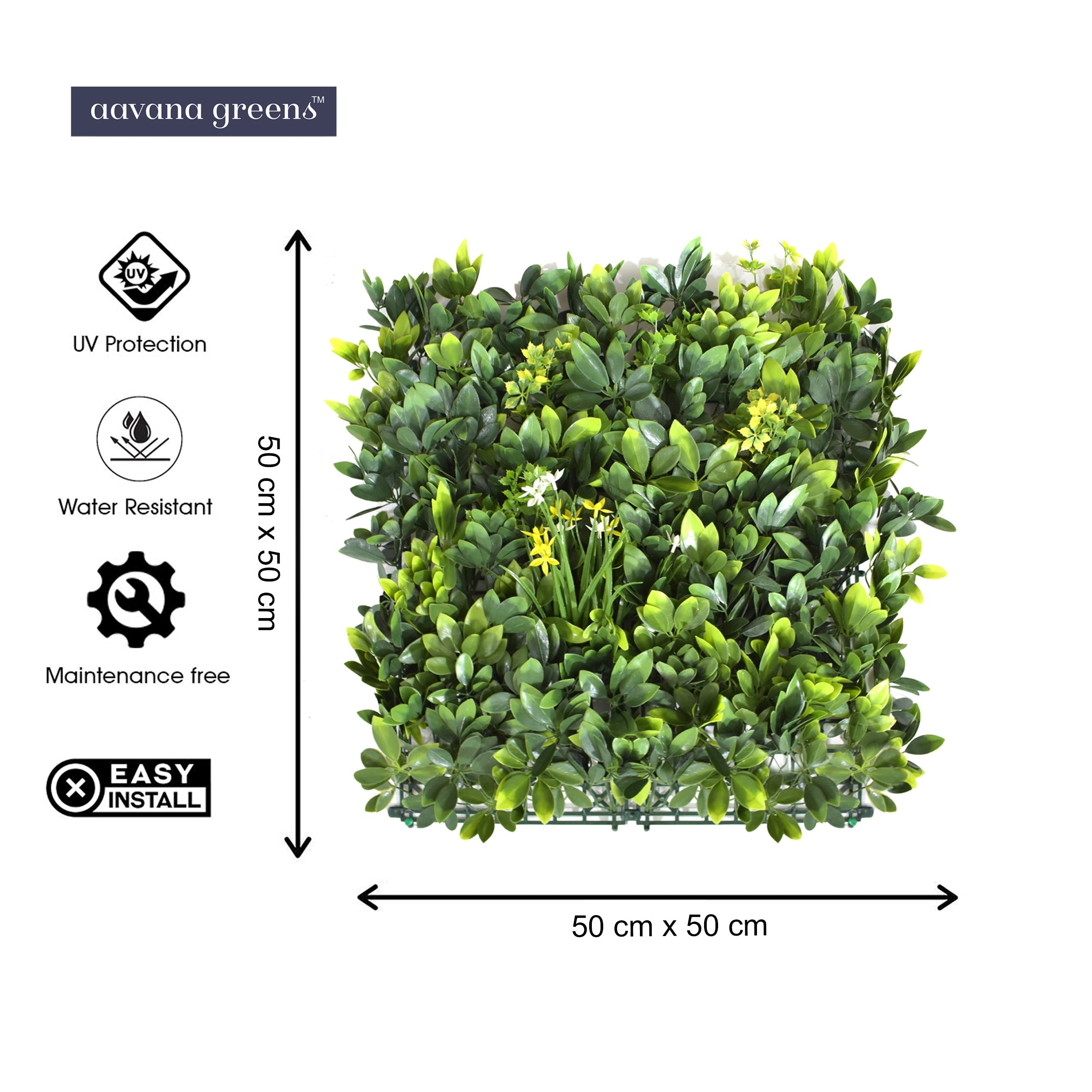 Artificial Vertical Garden Wall Panel 50X50 CM