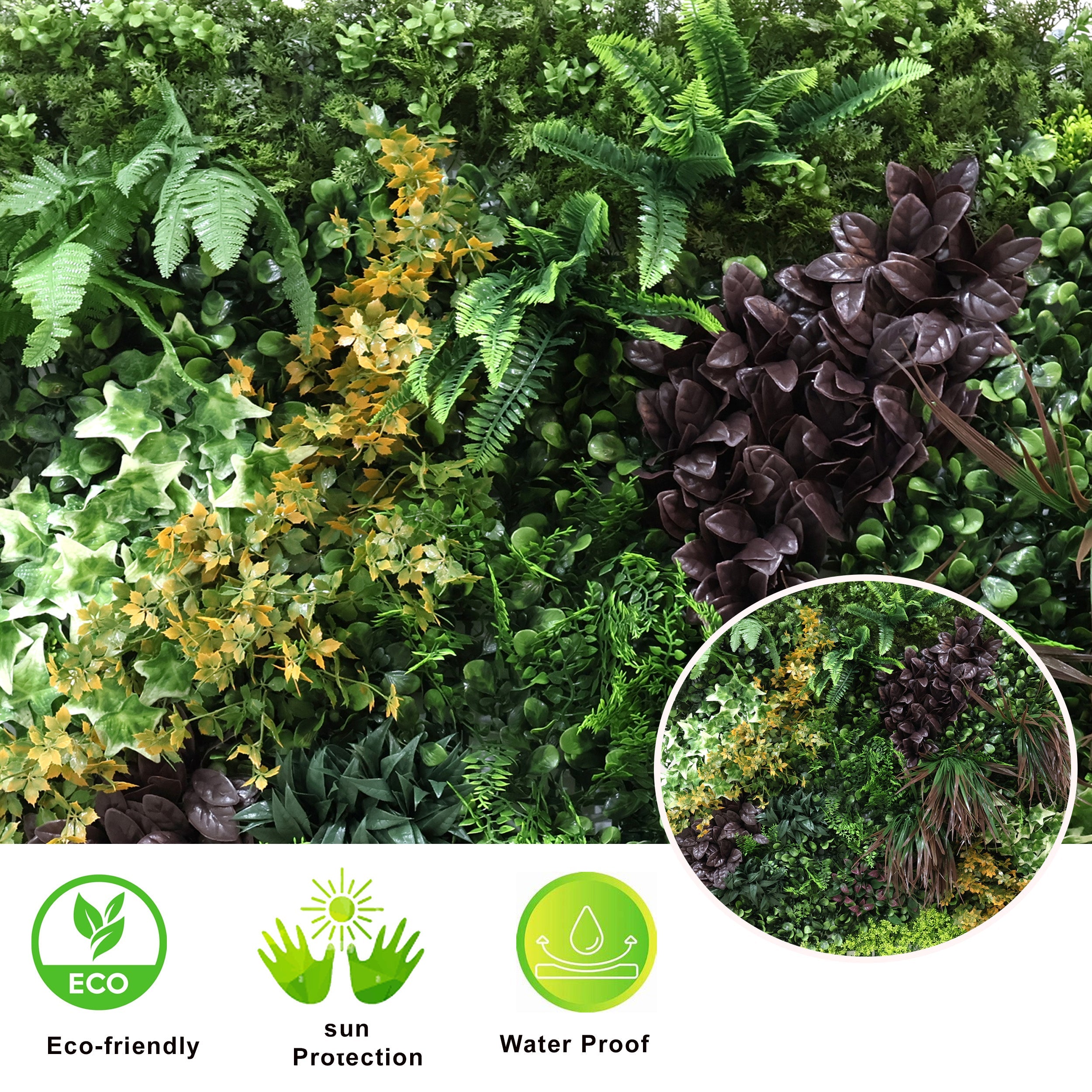 Artificial Vertical Garden Wall Panel 100X100 CM