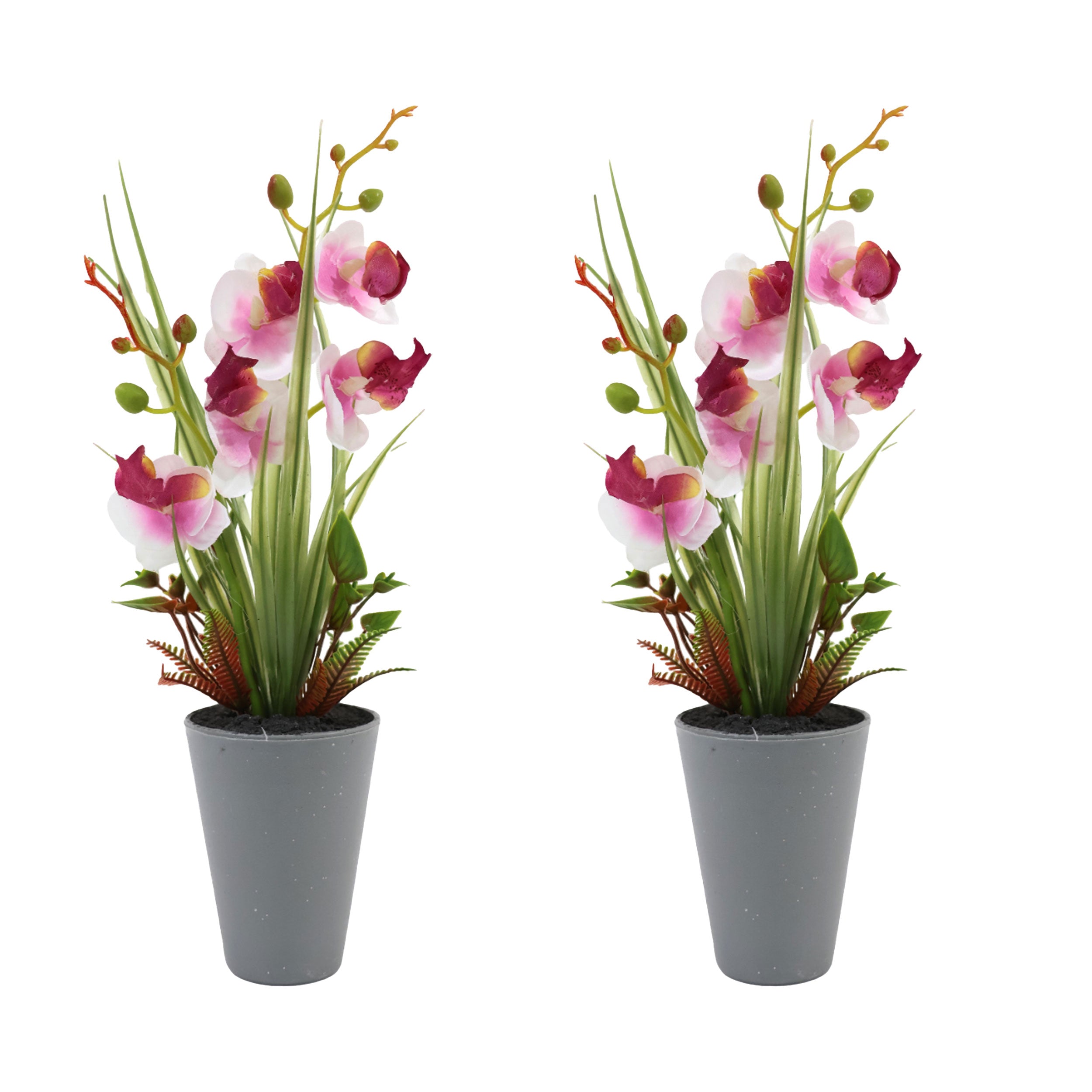 Aavana greens Artificial Bonsai Plant, Orchid Artificial Flowers Plant, Artificial Decorative Plant Home Office Indoor and Outdoor Decoration Option 1