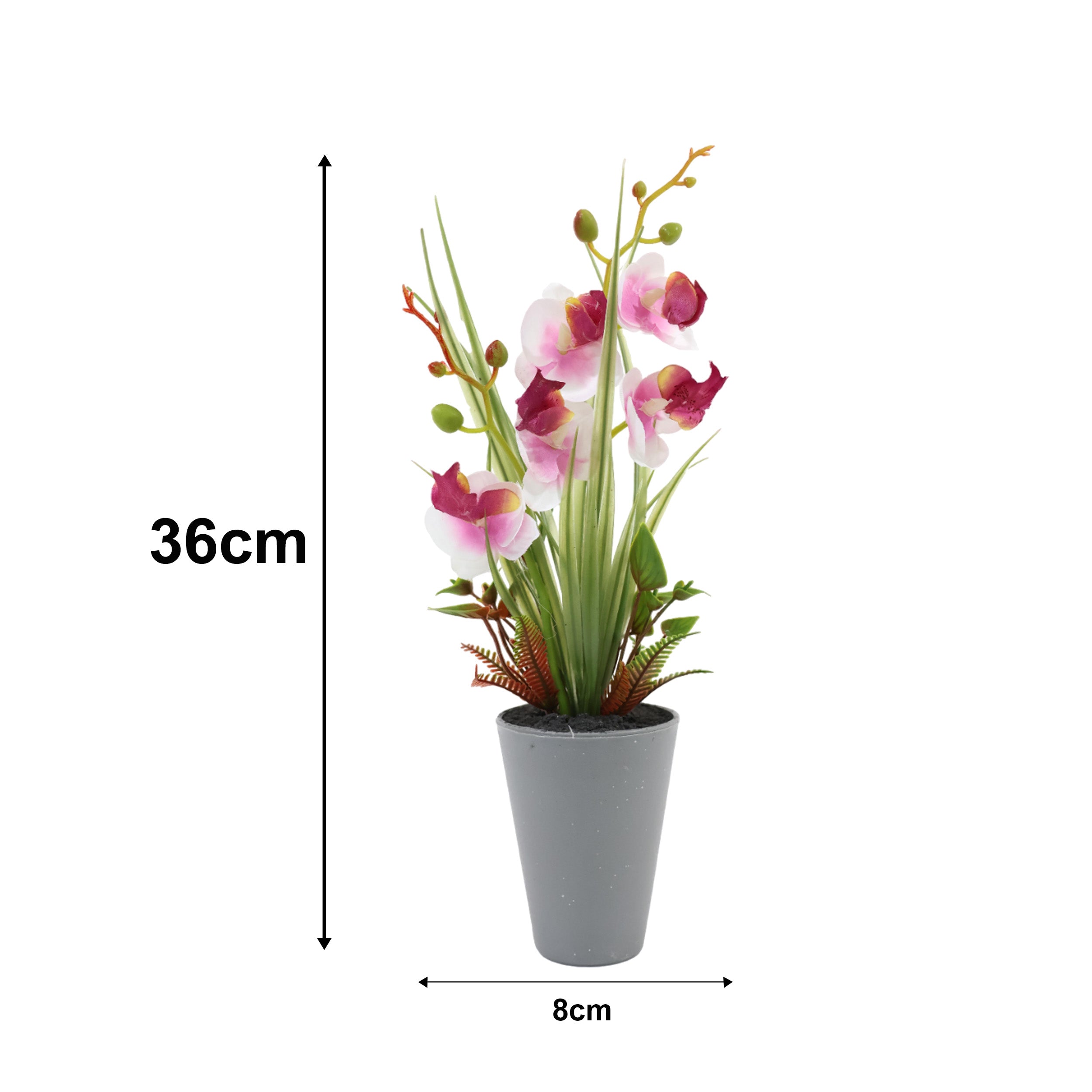 Aavana greens Artificial Bonsai Plant, Orchid Artificial Flowers Plant, Artificial Decorative Plant Home Office Indoor and Outdoor Decoration Option 1