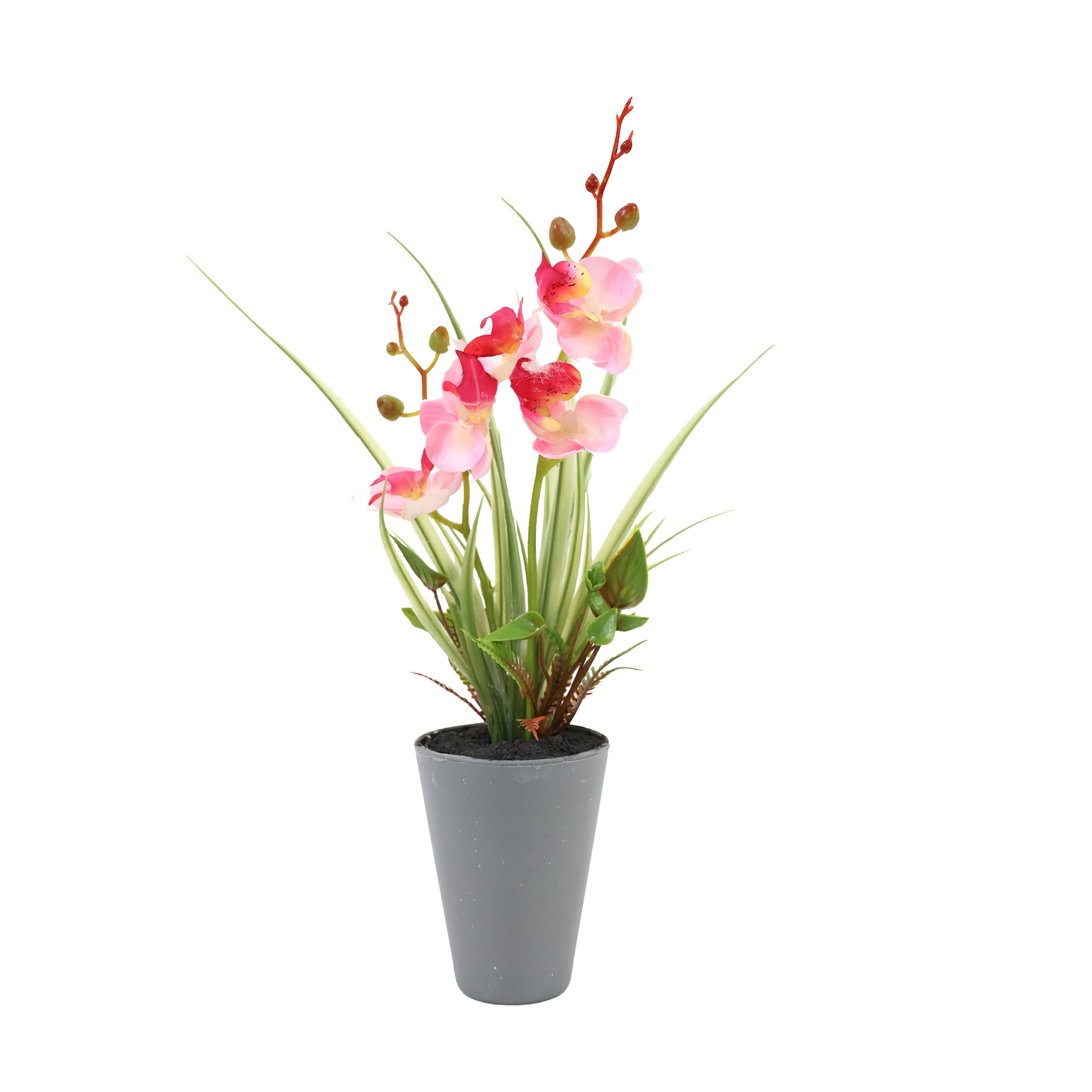 Aavana greens Artificial Bonsai Plant, Orchid Artificial Flowers Plant, Artificial Decorative Plant Home Office Indoor and Outdoor Decoration Option 1