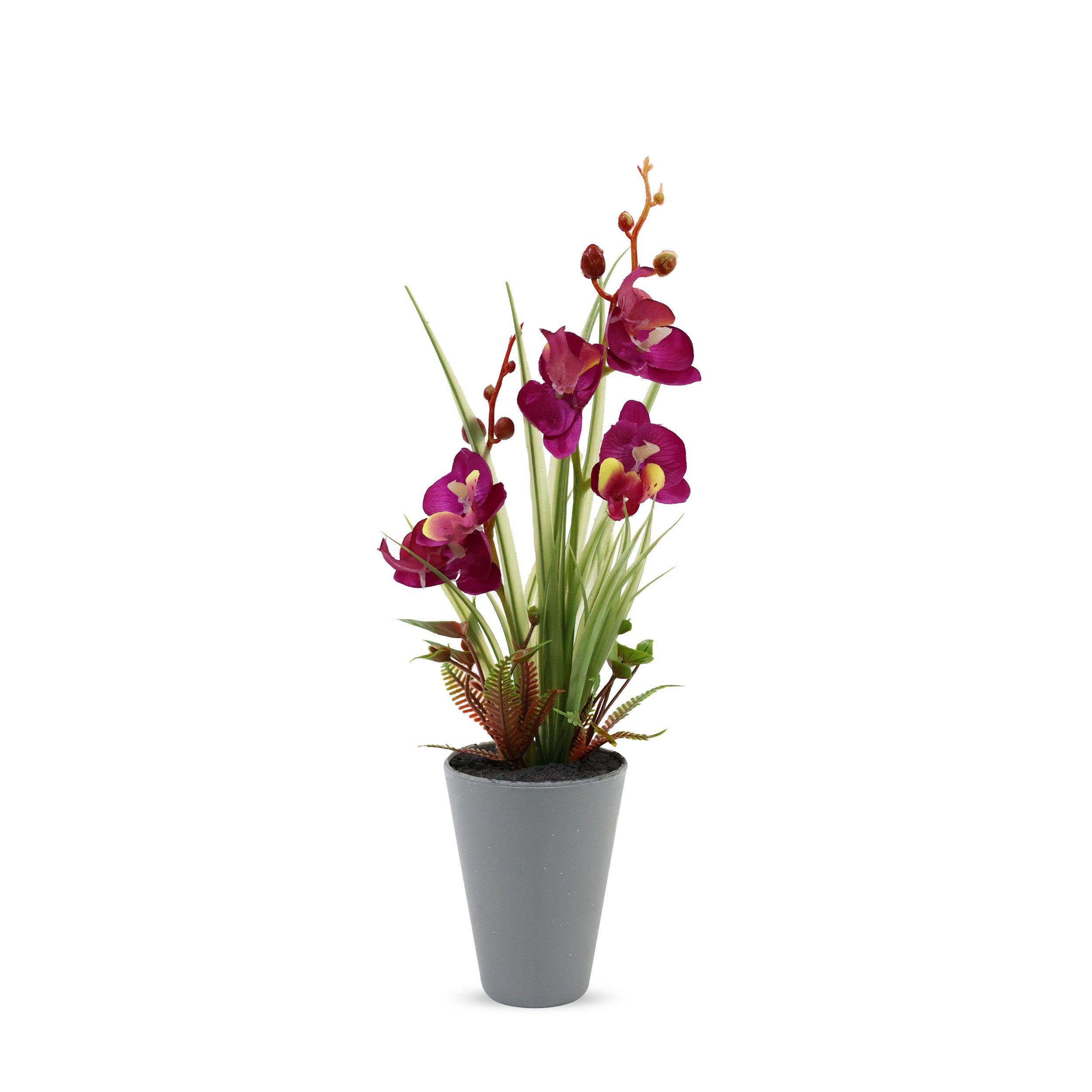 Aavana greens Artificial Bonsai Plant, Orchid Artificial Flowers Plant, Artificial Decorative Plant Home Office Indoor and Outdoor Decoration Option 1