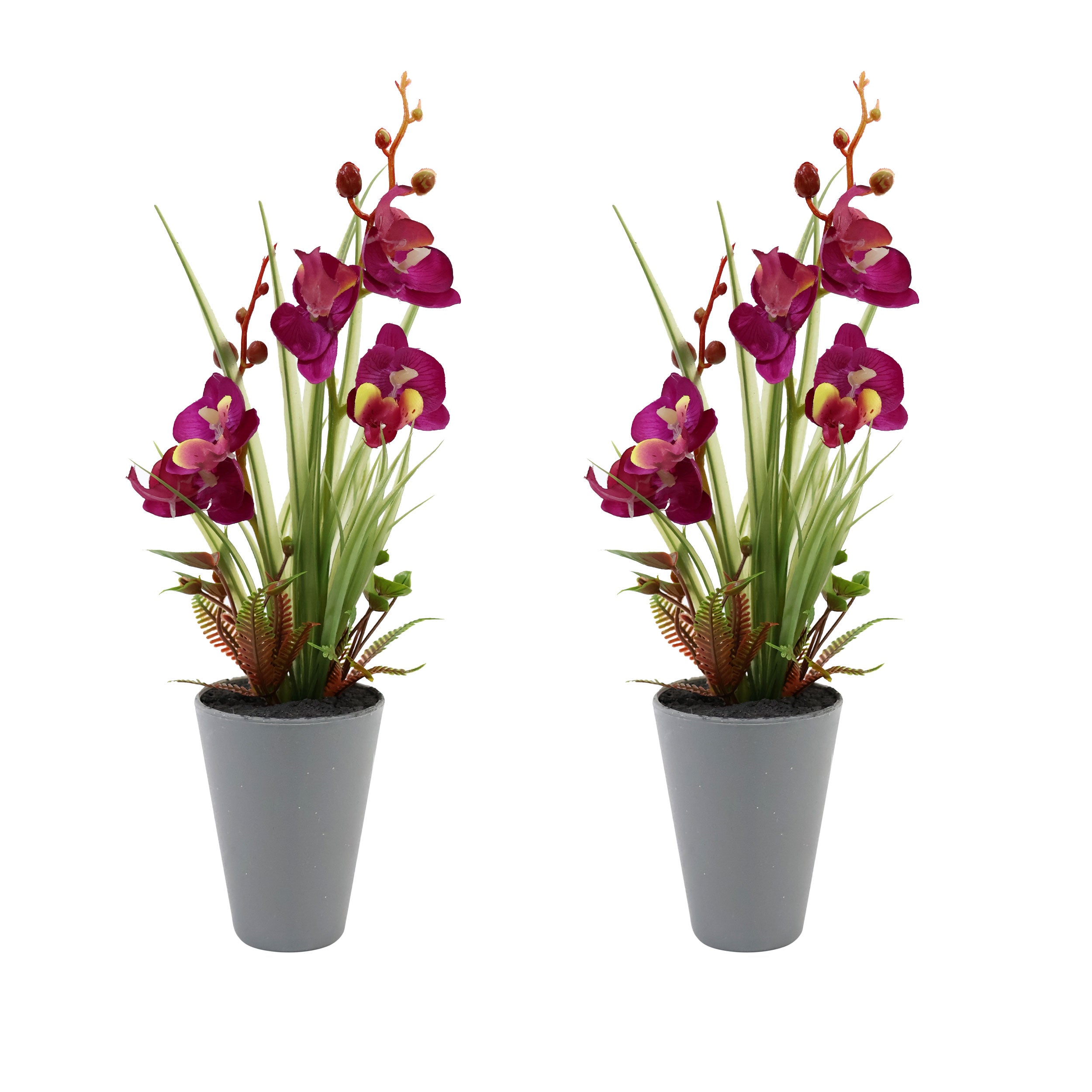 Aavana greens Artificial Bonsai Plant, Orchid Artificial Flowers Plant, Artificial Decorative Plant Home Office Indoor and Outdoor Decoration Option 1