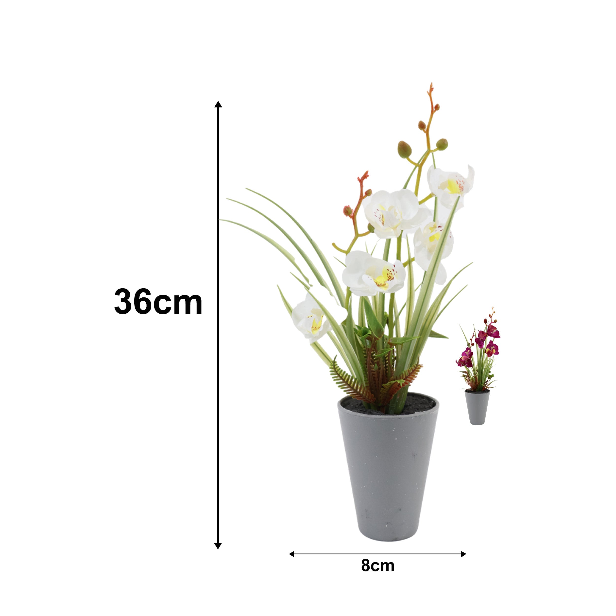 Aavana greens Artificial Bonsai Plant, Orchid Artificial Flowers Plant, Artificial Decorative Plant Home Office Indoor and Outdoor Decoration Option 1