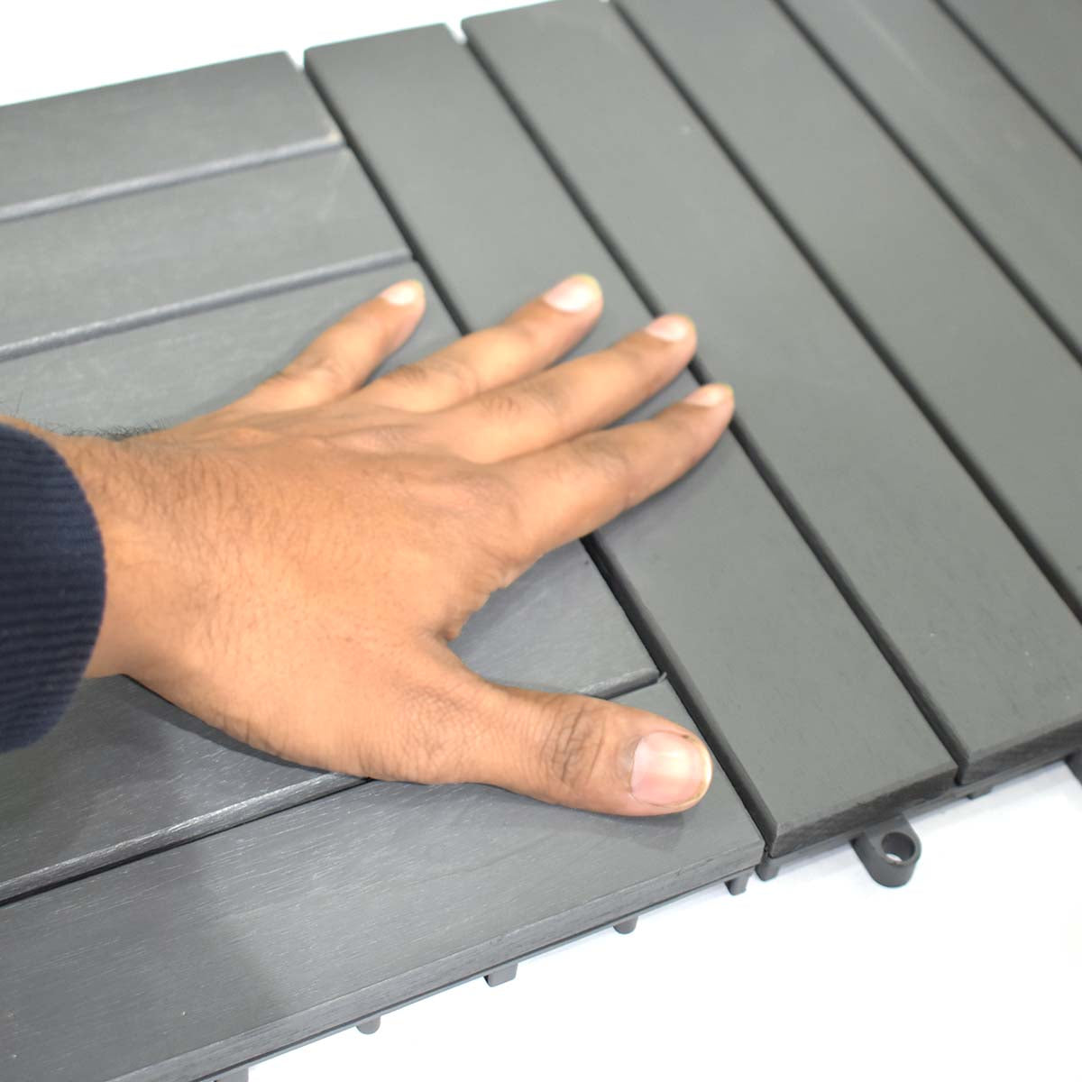 Glossy Wooden Deck Tiles (30x30 CM) Grey