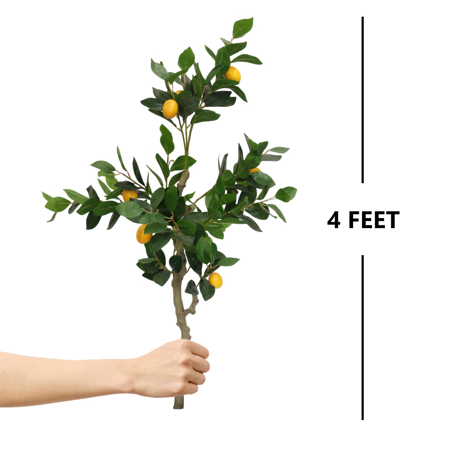 4 Feet (95 CM) Artificial Lemon Plant for Indoor and Outdoor, Home, Shop, Office, Restaurant Decoration Dark Green (Pack of 1)