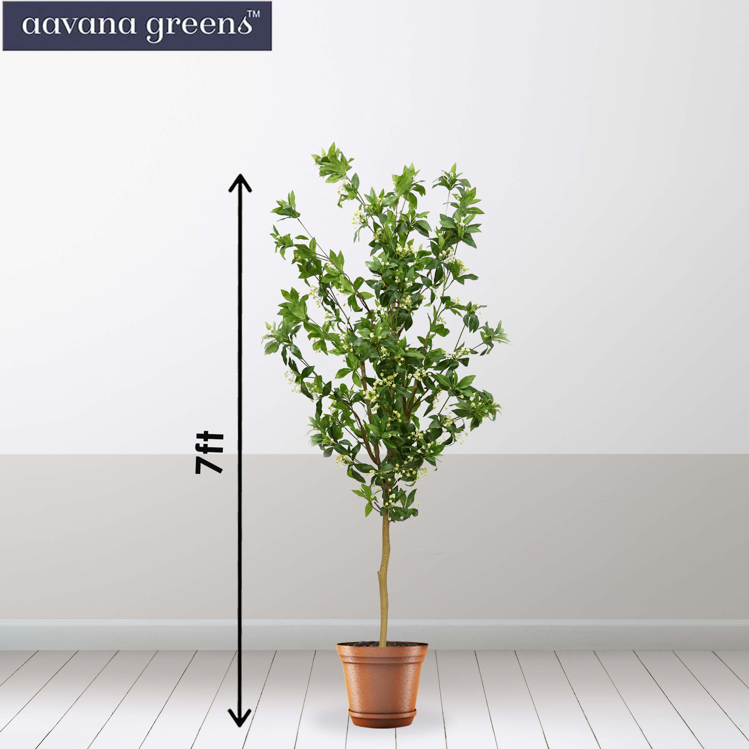 Aavana Greens 7 Feet Nannyberrry Artificial Plants Pack of 1