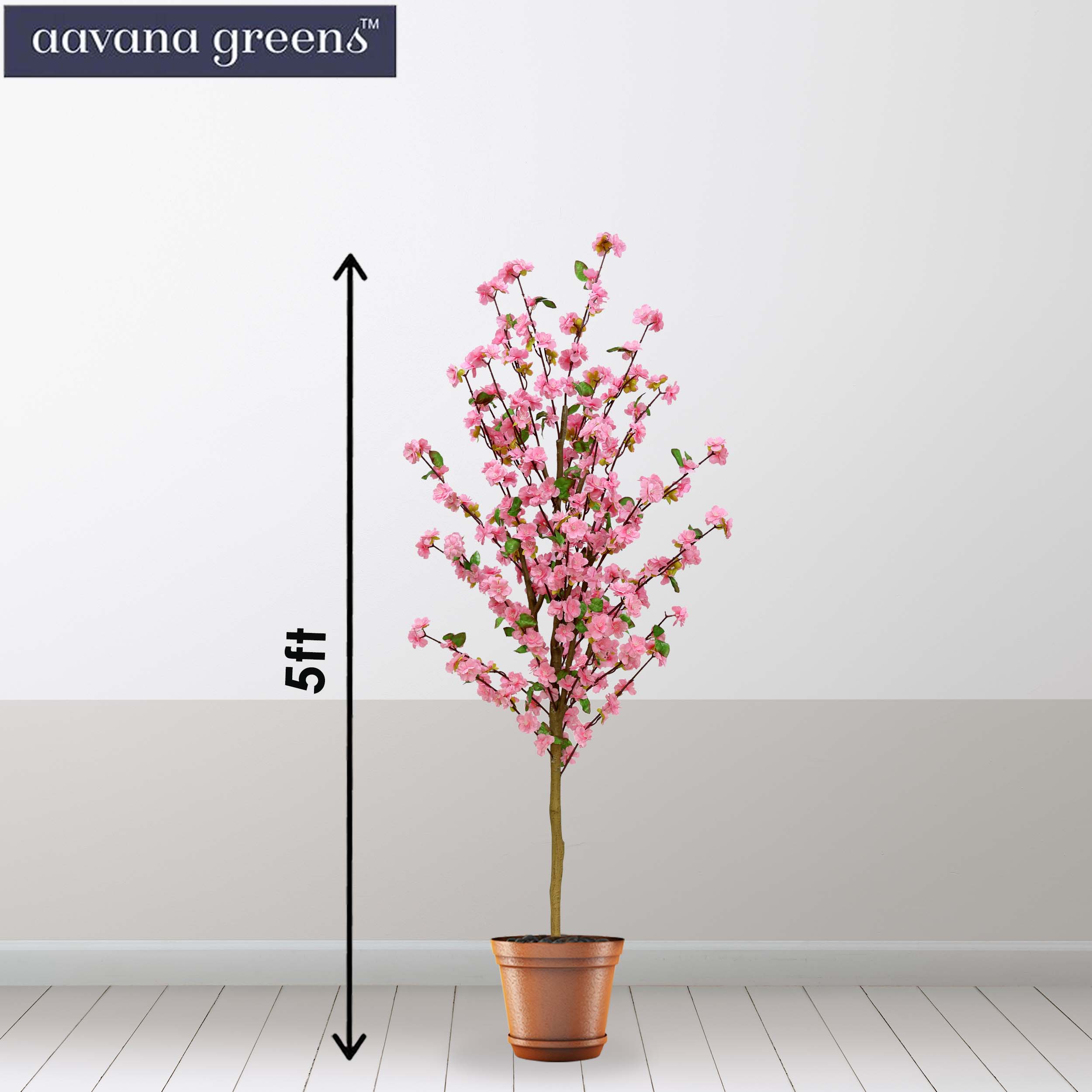 Aavana Greens 5 Feet  Cherry Blossom Artificial Plants Pack Of 1
