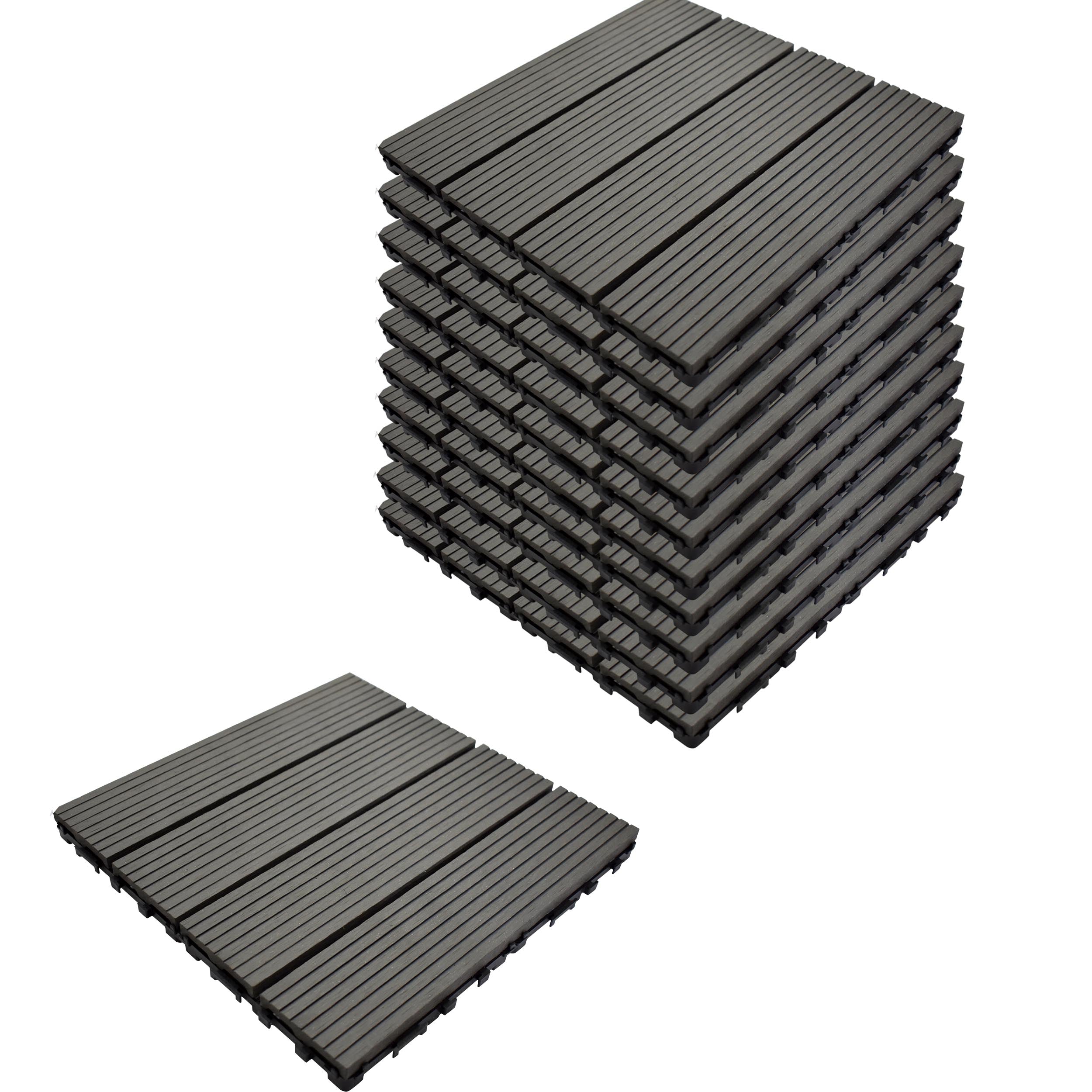 Aavana Greens WPC Deck Tiles 12"X12" Dark Grey