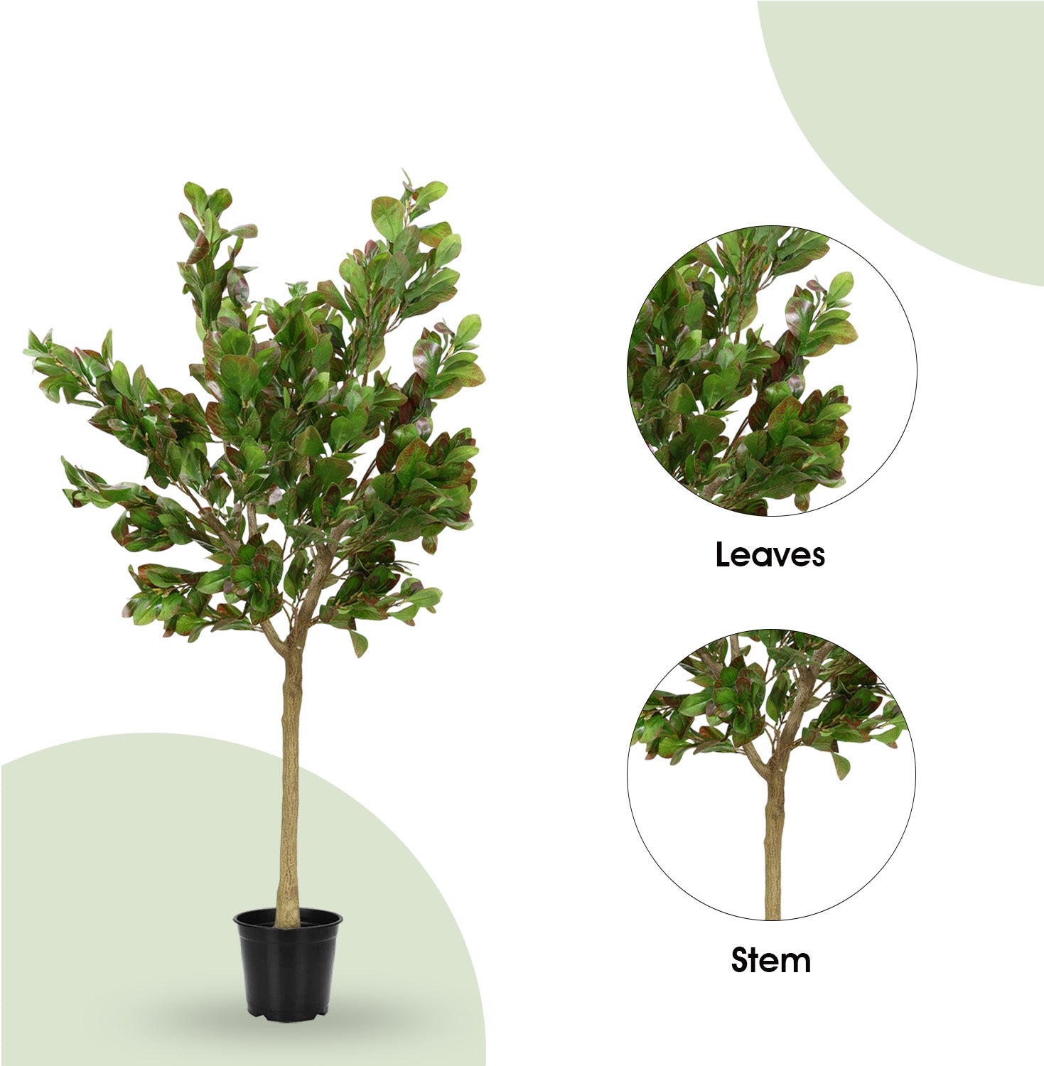 4.6 Feet (138 CM) Artificial Plant for Indoor and Outdoor, Home, Shop, Office, Restaurant Decoration Dark Green (Pack of 1)