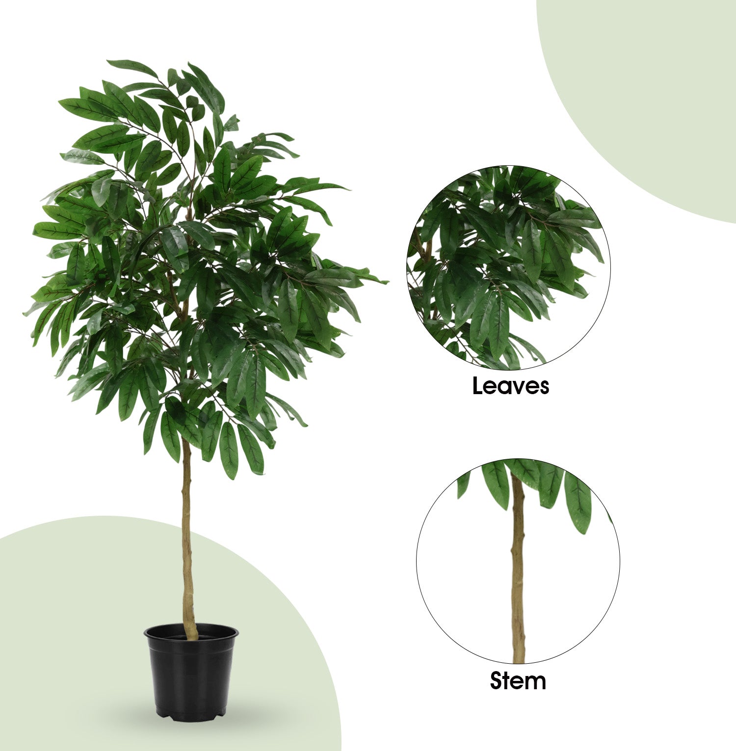 5 Feet (150 CM) Artificial Plant for Indoor and Outdoor, Home, Shop, Office, Restaurant Decoration Dark Green (Pack of 1)