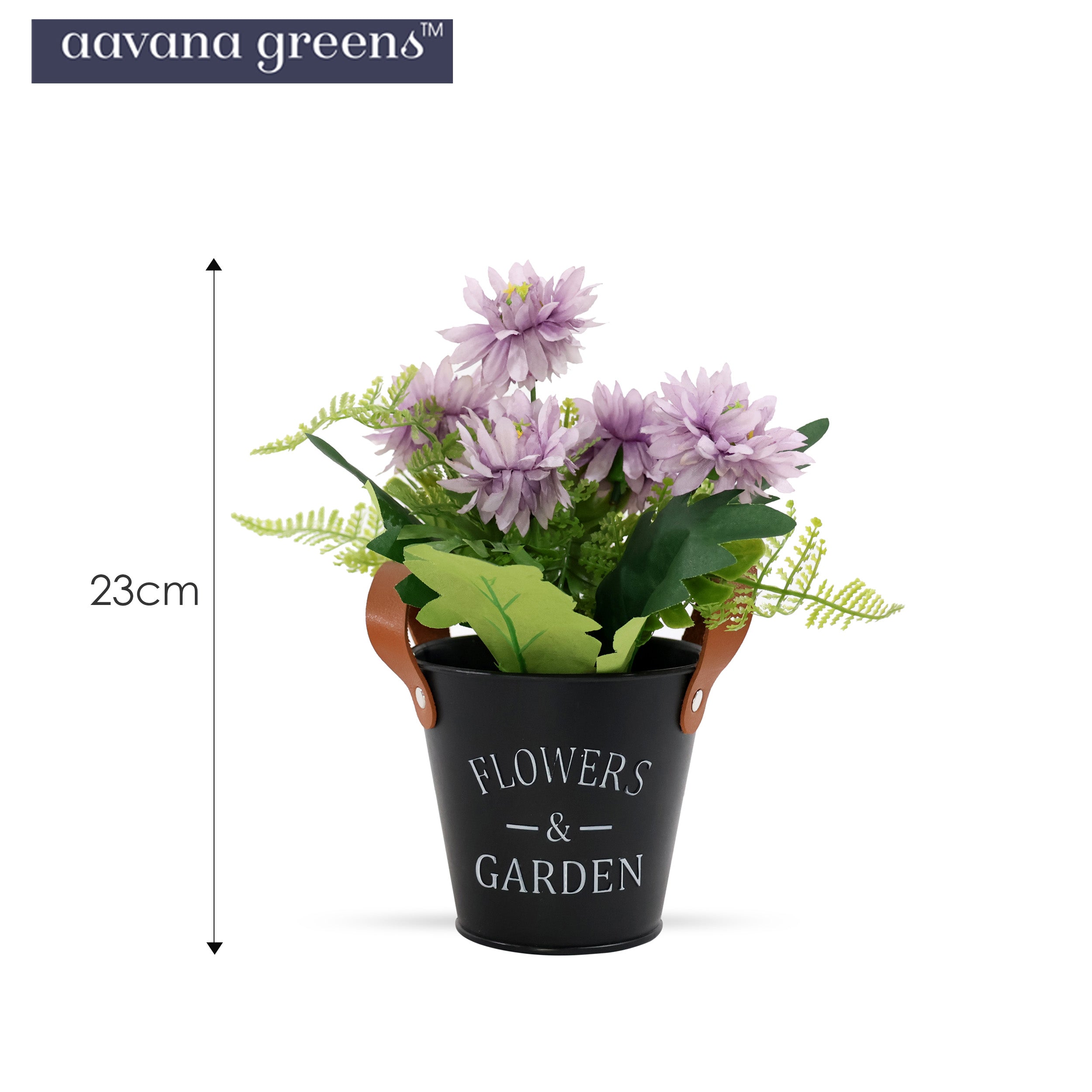 Aavana greens Artificial Bonsai Plant, Purple Chrysanthemum Artificial Flowers Plant, Artificial Decorative Plant Home Office Indoor and Outdoor Decoration