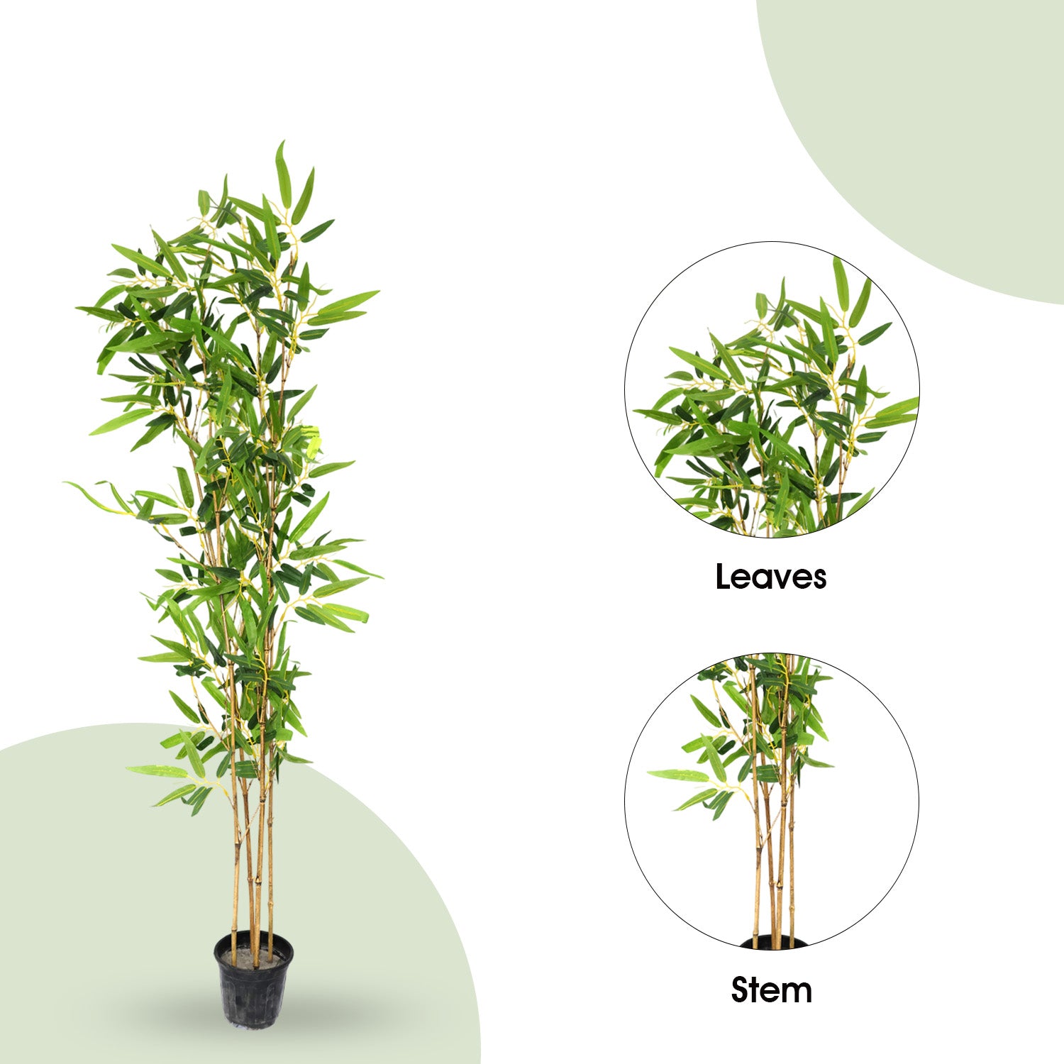 5.2 Feet (156 CM) Artificial Bamboo Plant for Indoor and Outdoor, Home, Shop, Office, Restaurant Decoration Dark Green (Pack of 1)