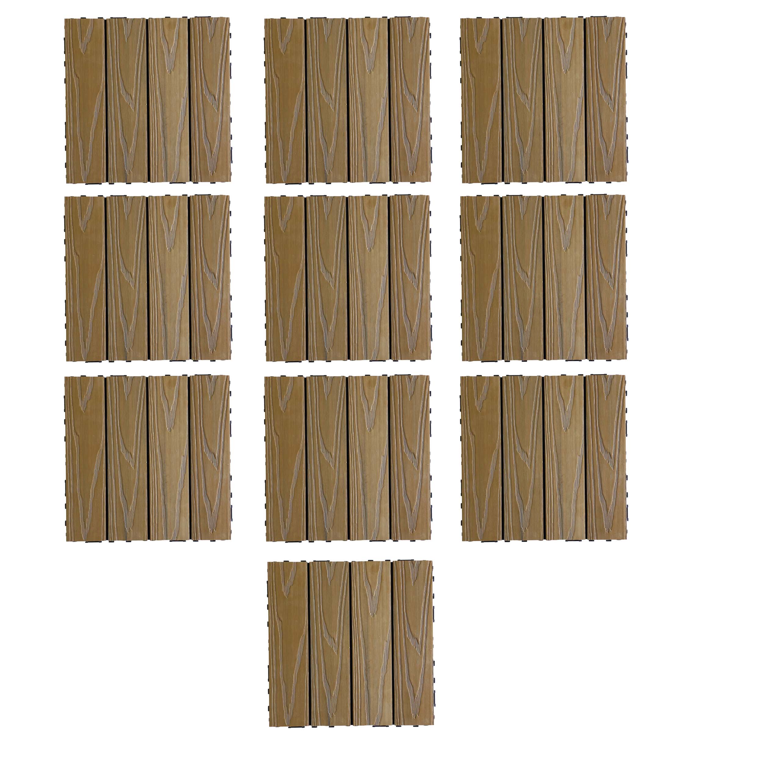 Aavana Greens WPC Deck Tiles 12"X12" 3D Teak