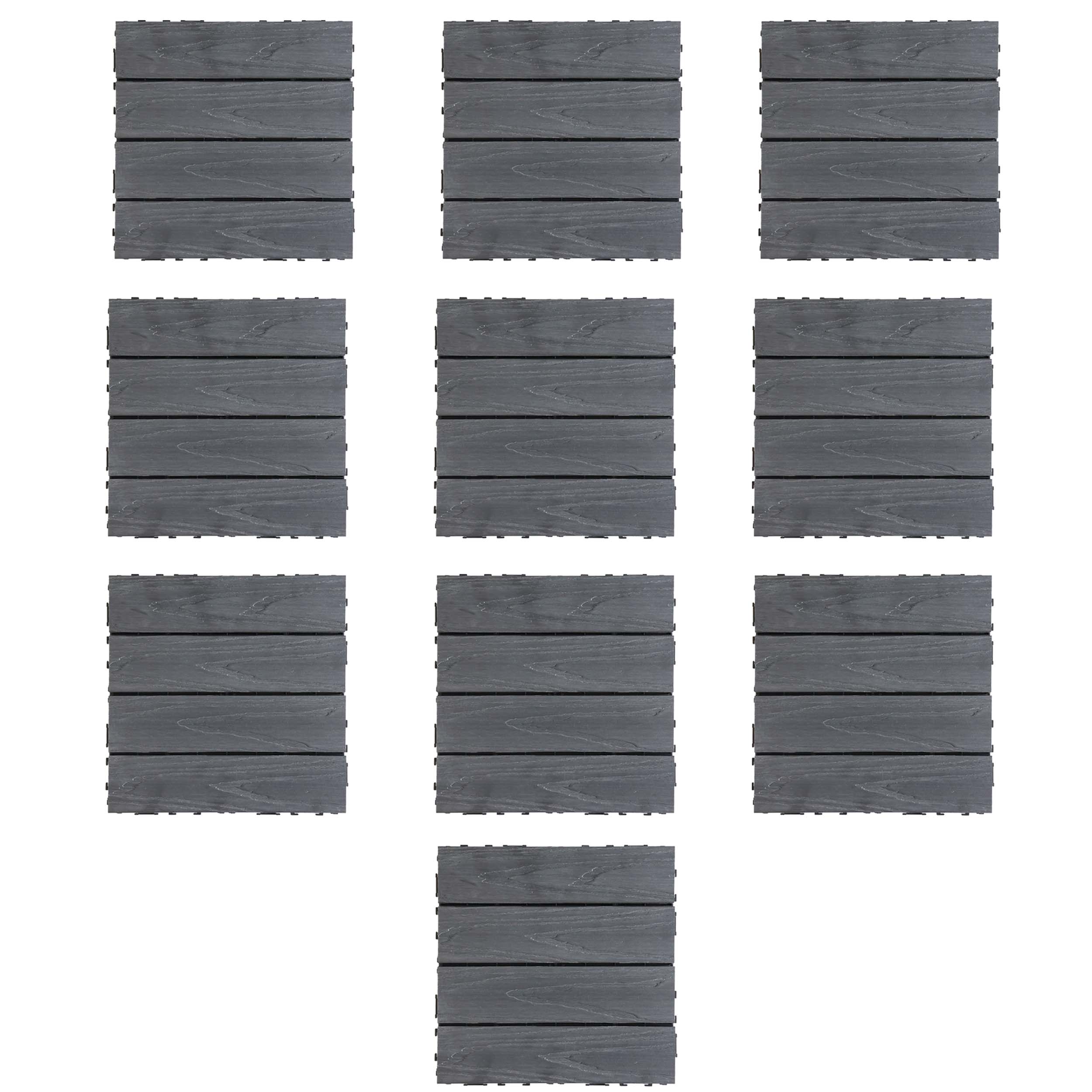 Aavana Greens WPC Deck Tiles 12"X12" 3D Light Grey