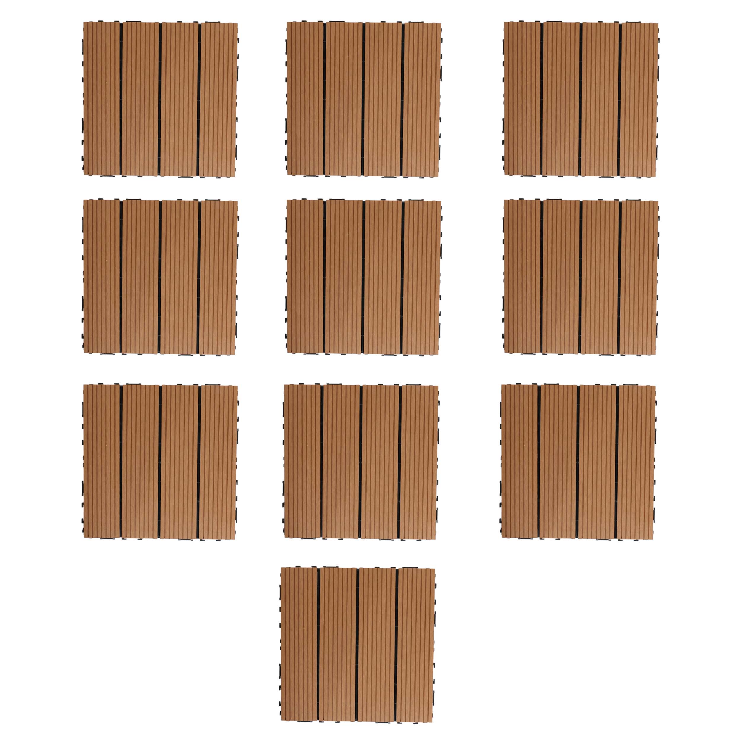 Aavana Greens WPC Deck Tiles 12"X12" Natual Teak